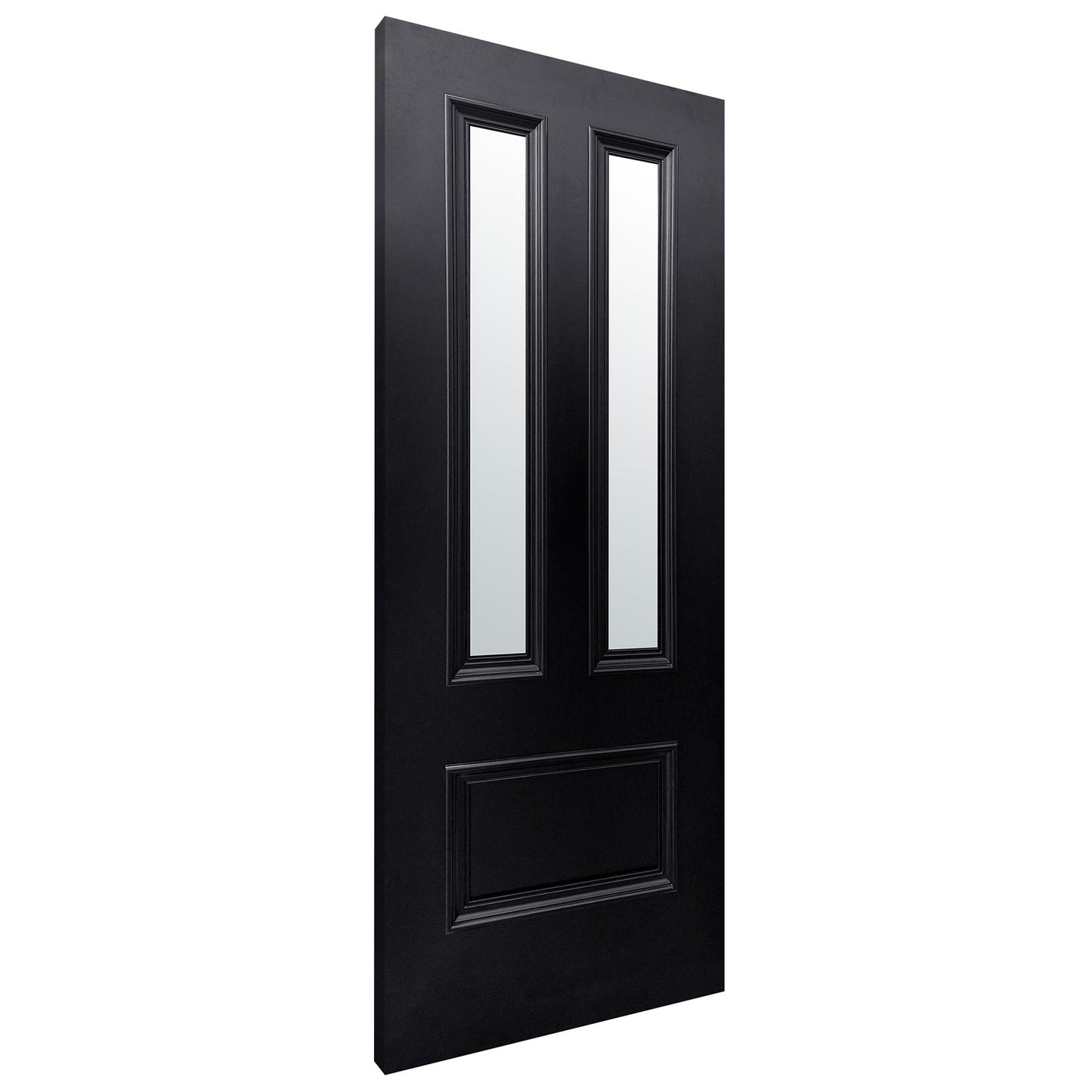 Jet Black Internal Fully Finished Clear Glass Belgravia 3 Panel Door