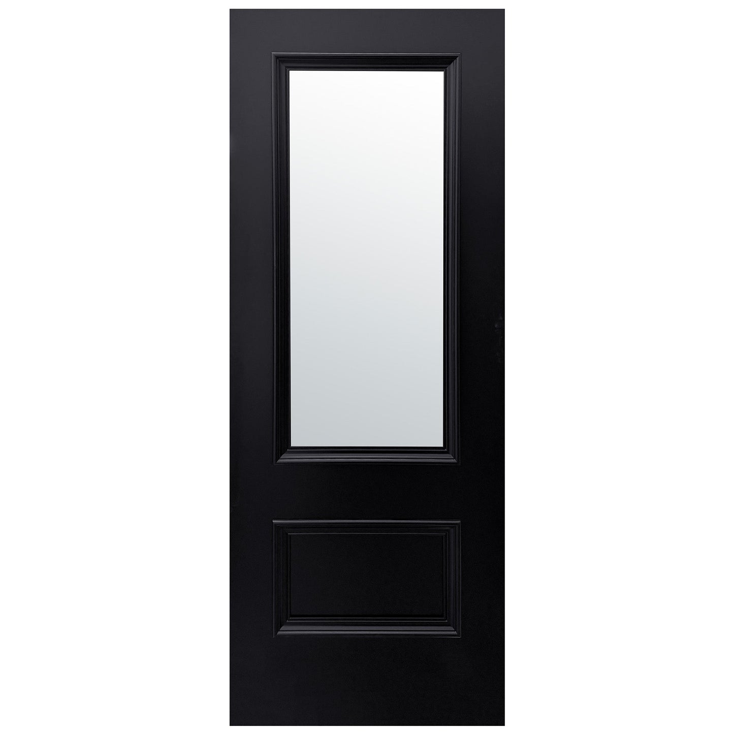 Jet Black Internal Fully Finished Clear Glass Mayfair 2 Panel Door