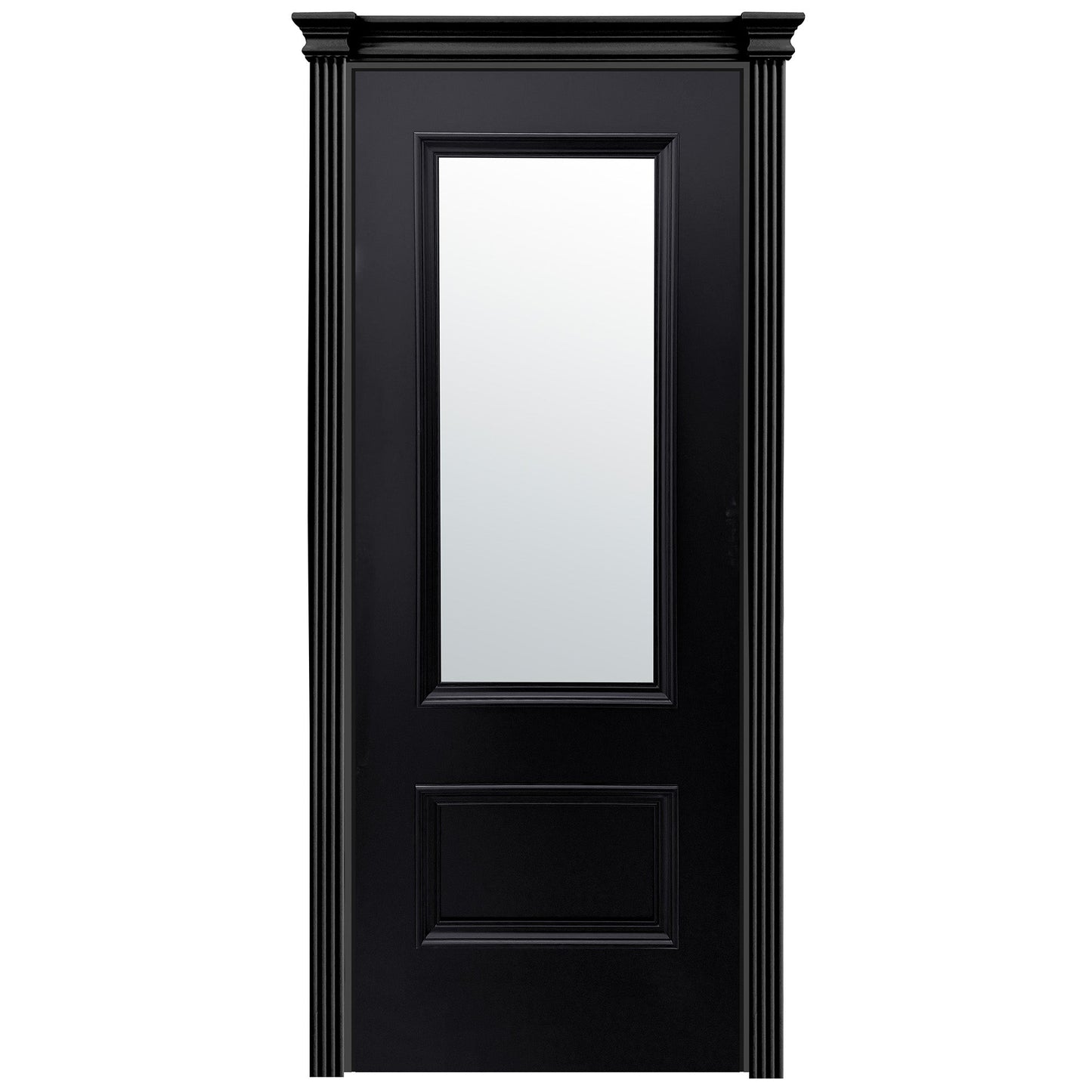 Jet Black Internal Fully Finished Clear Glass Mayfair 2 Panel Door