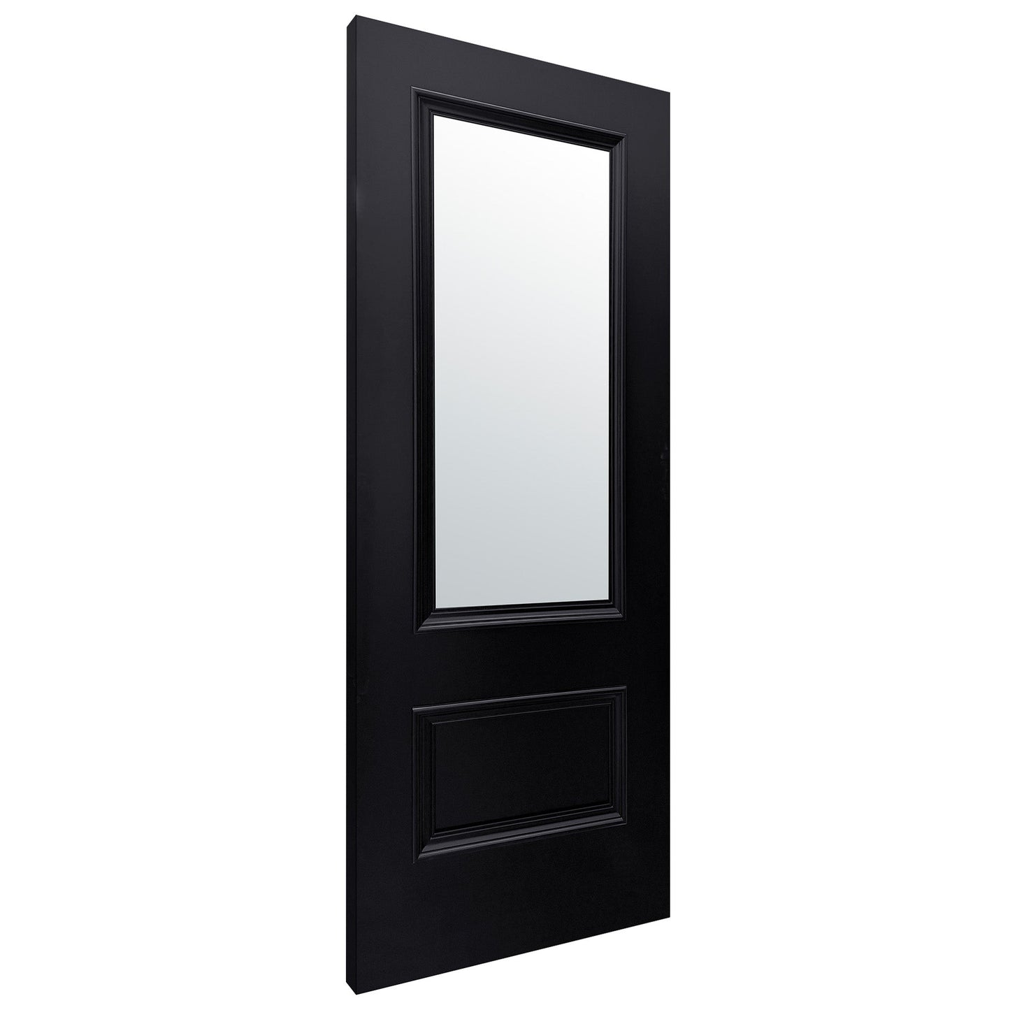 Jet Black Internal Fully Finished Clear Glass Mayfair 2 Panel Door