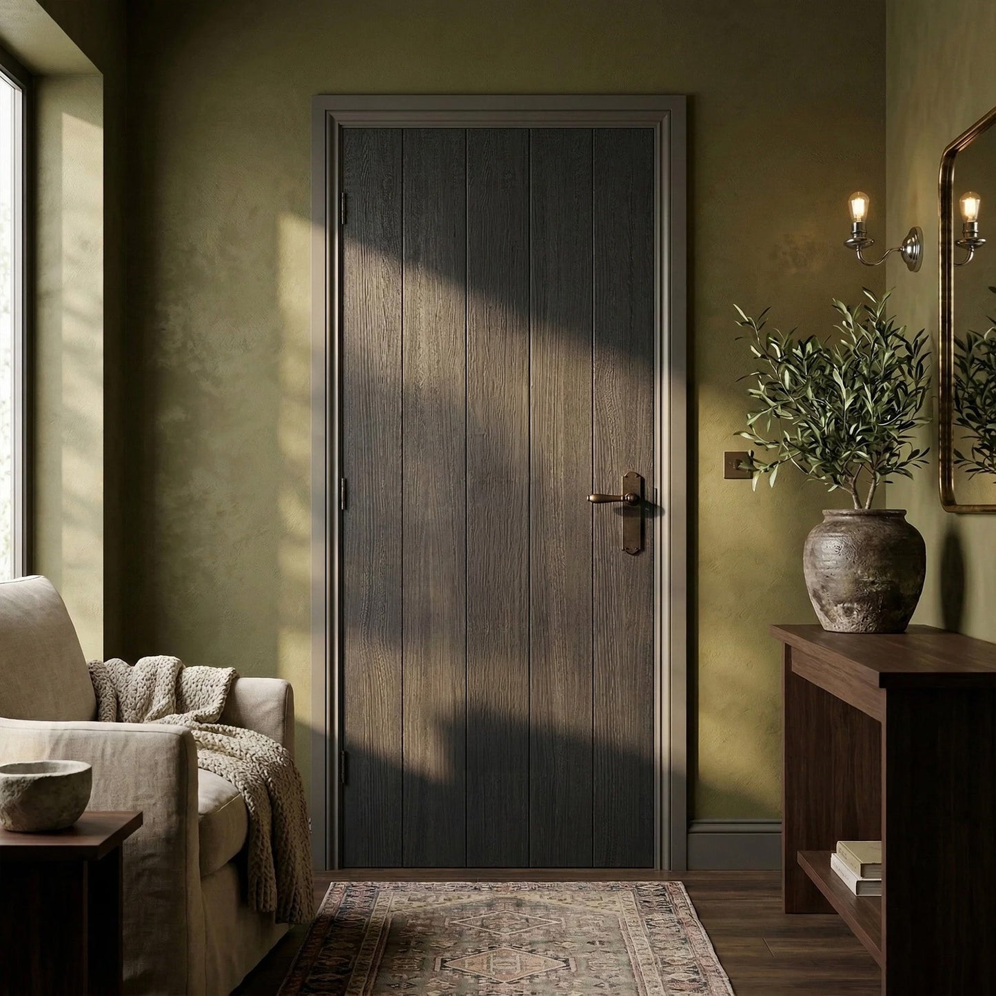Black Internal Fully Finished Cottage Laminate Door