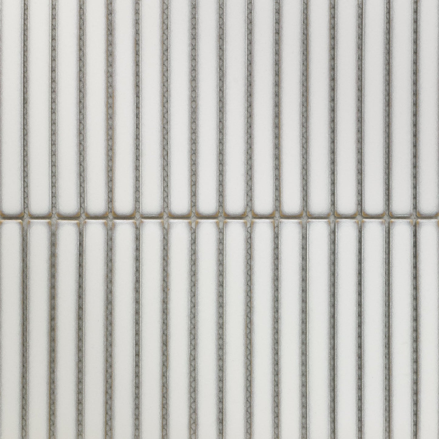 White Gloss - Linear Smooth Mosaic Porcelain Wall Tile Sample
