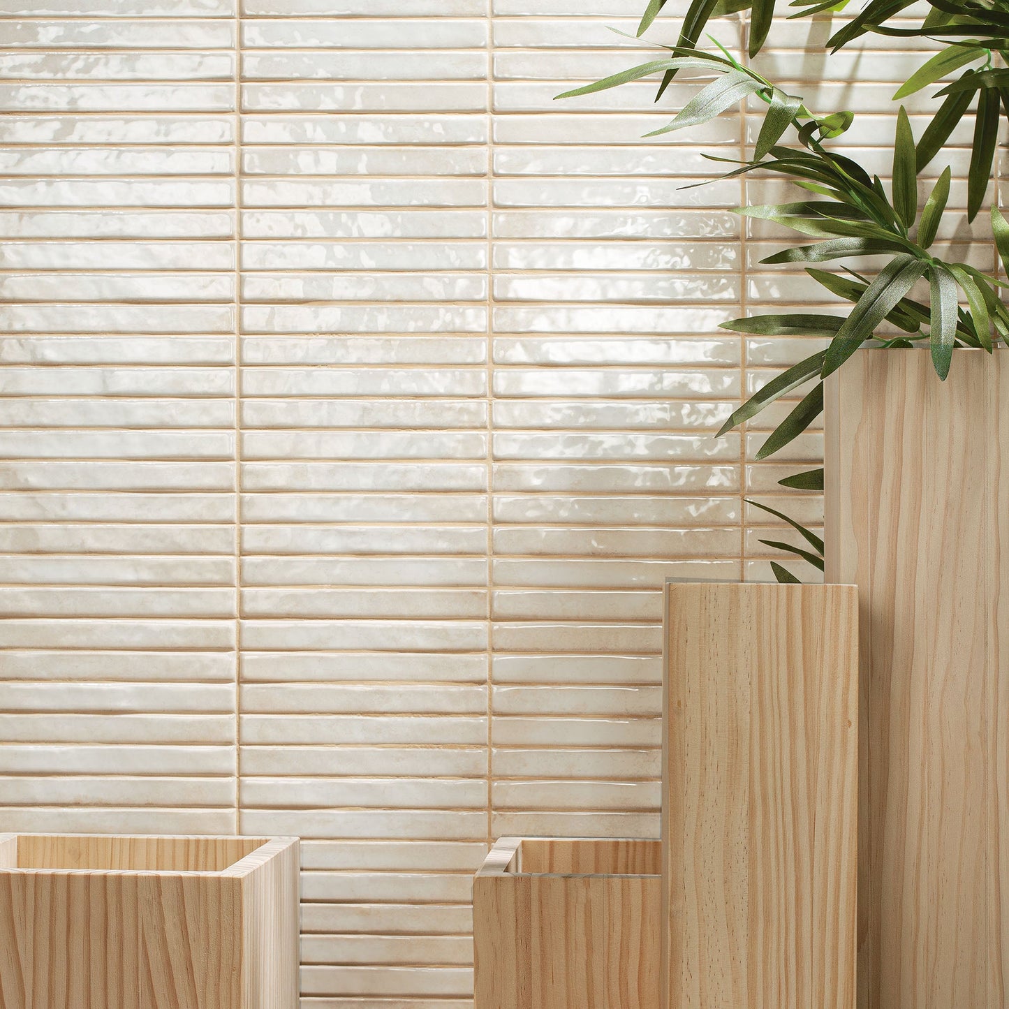 Pearl Gloss - Elara Smooth Linear Ceramic Wall Tile Sample
