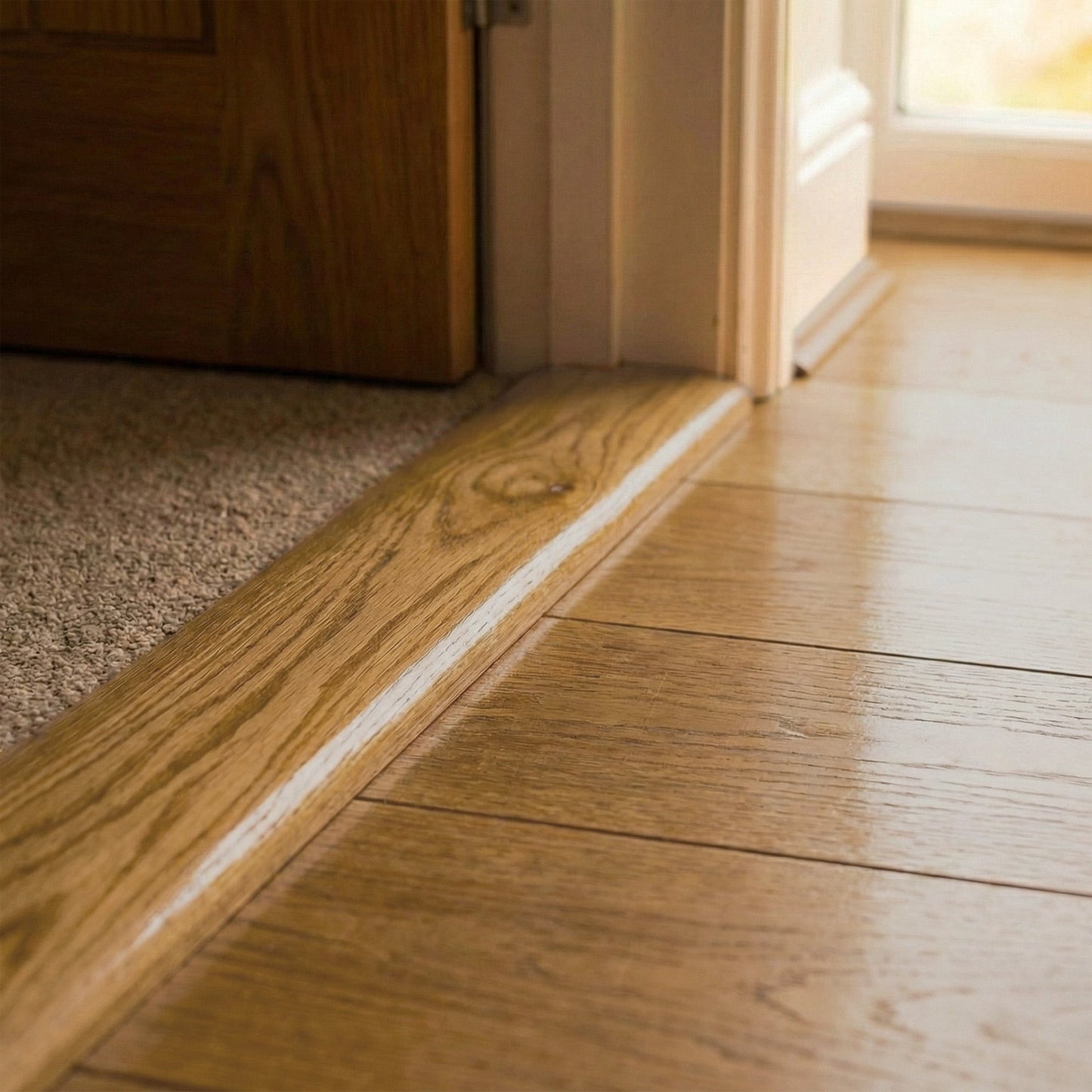 Natural Oak - Lacquered Oak End Profile Door Bar 990mm