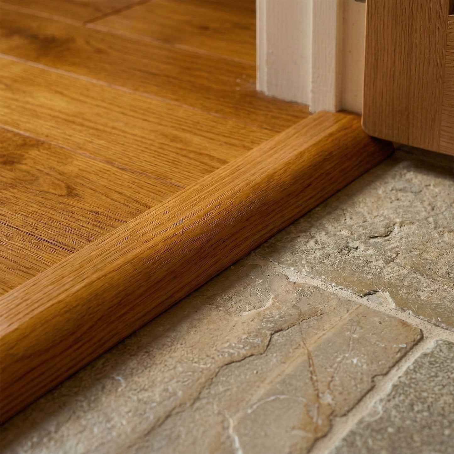 Natural Lacquered Ramp Adapting Profile Door Bar 990mm