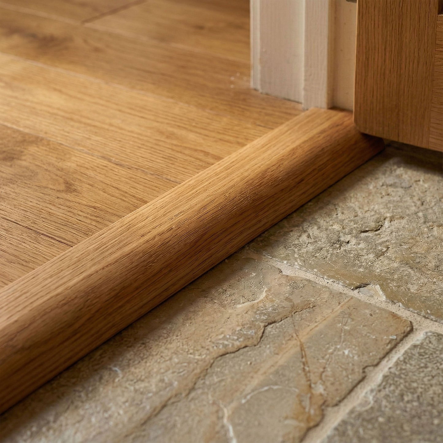 Natural Oiled Ramp Adapting Profile Door Bar 990mm