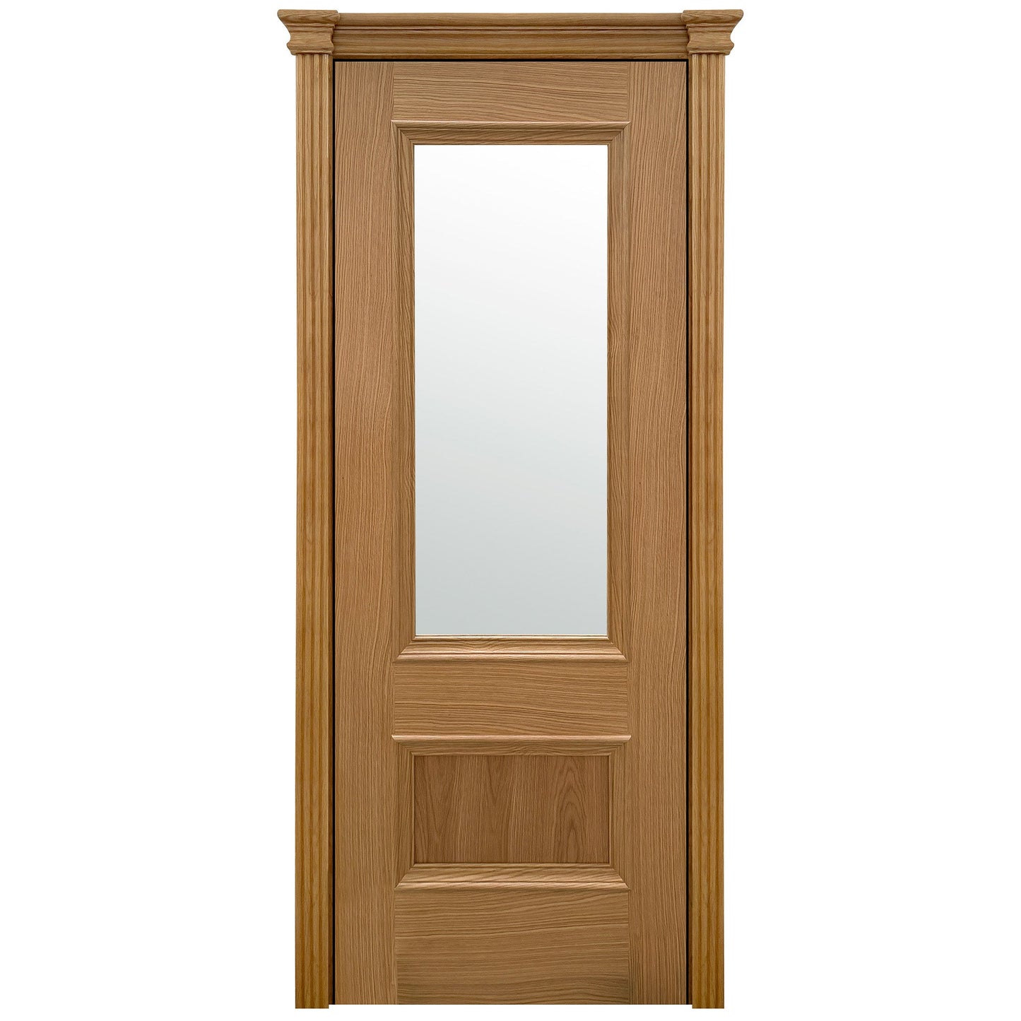 Oak Internal Fully Finished Clear Glass Mayfair 2 Panel Door