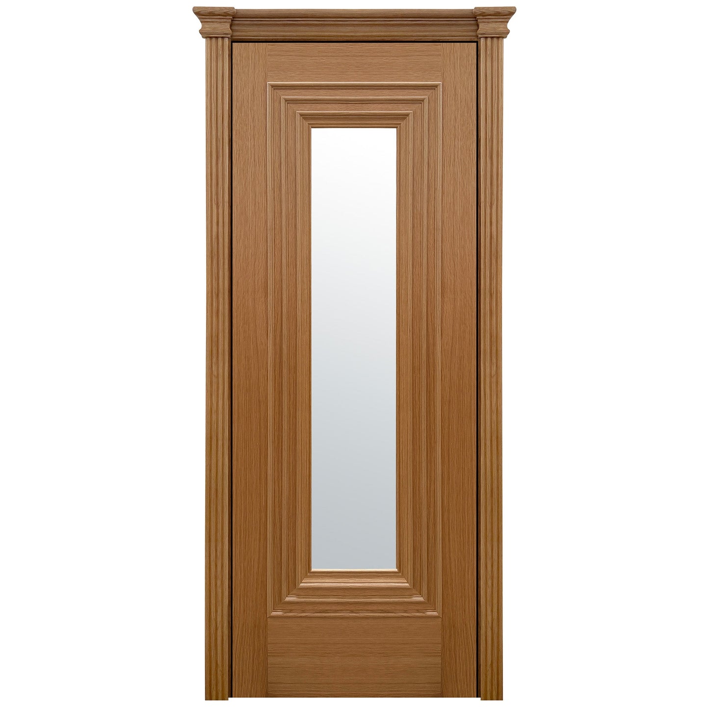 Oak Internal Fully Finished Clear Glass Trinity Door