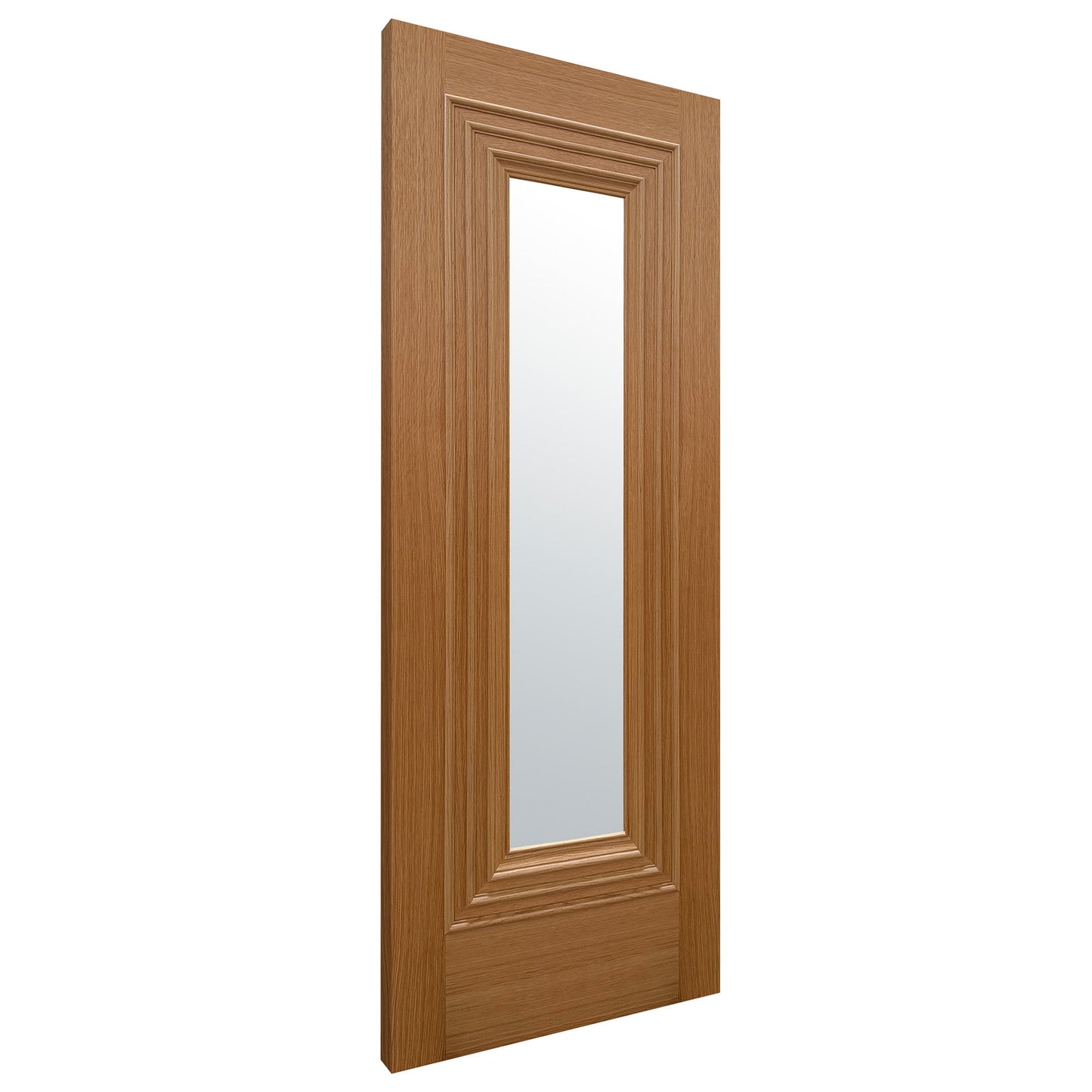 Oak Internal Fully Finished Clear Glass Trinity Door