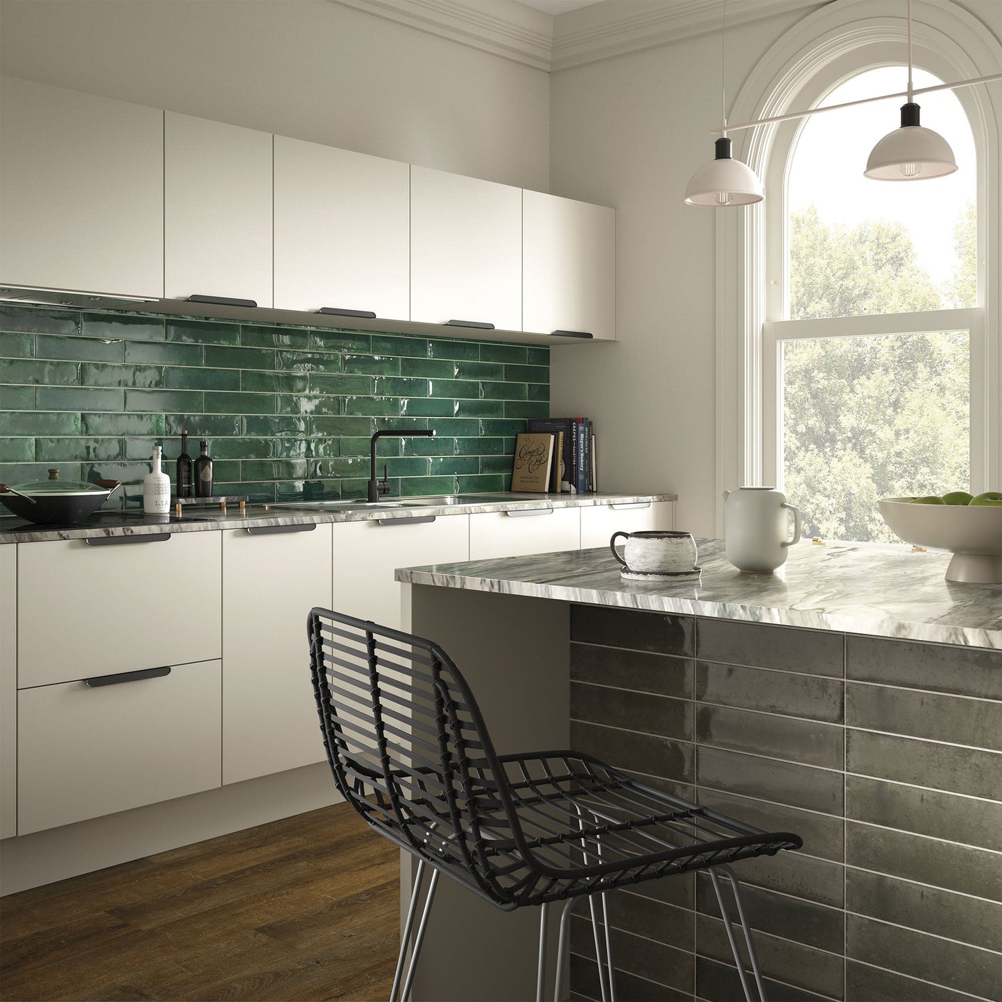 Ash Gloss - Aura Smooth Ceramic Wall Tile Sample