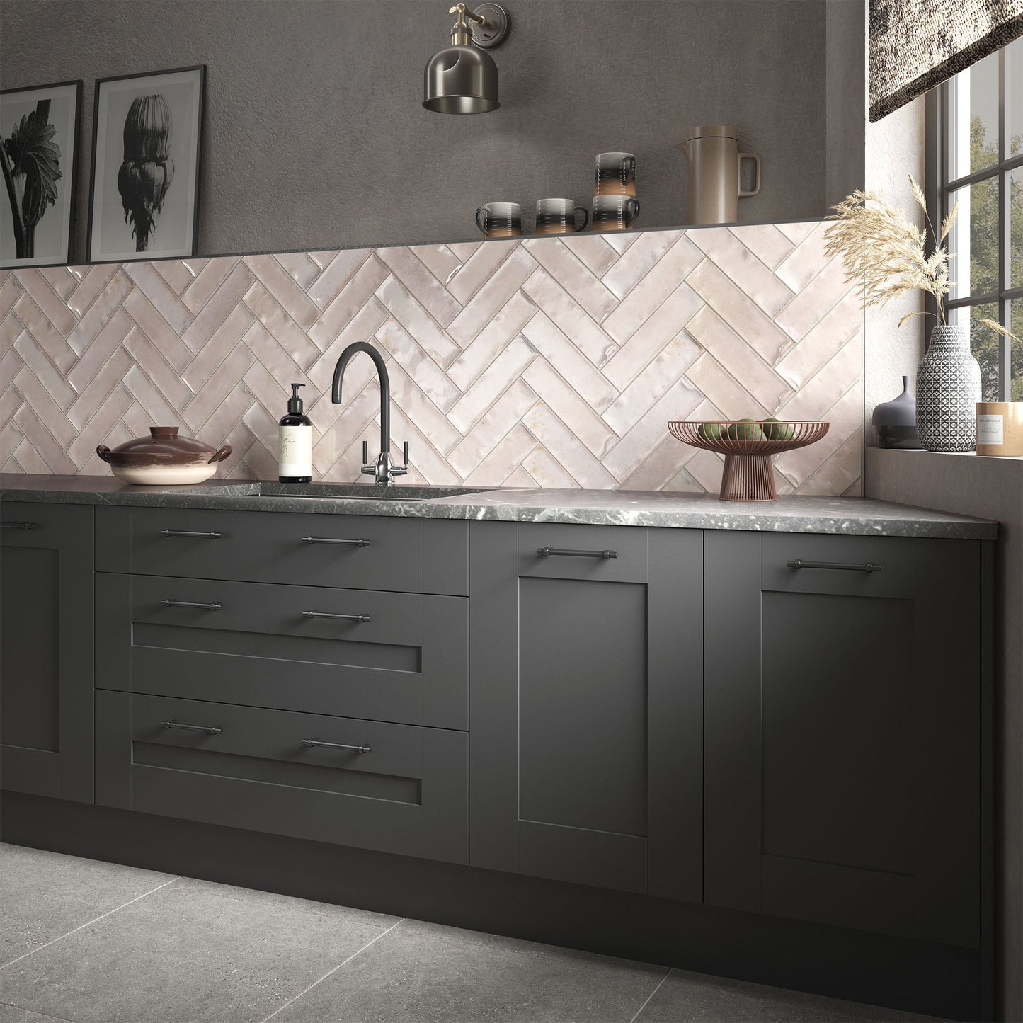 Rose Gloss - Aura Smooth Ceramic Wall Tile Sample