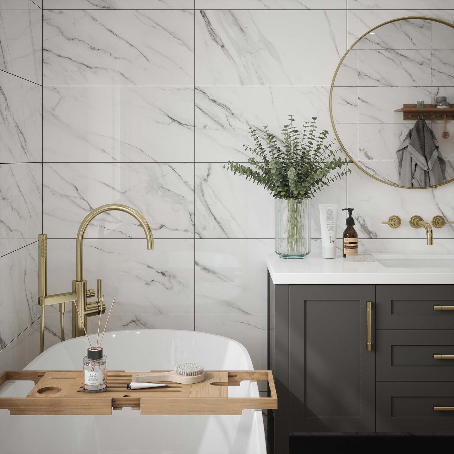Clarence Gloss - Smooth Ceramic Wall Tile Sample
