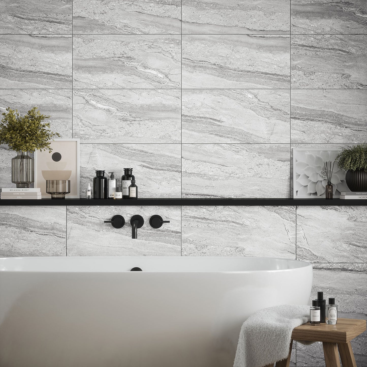Grey Matt - Arden Smooth Ceramic Wall Tile Sample
