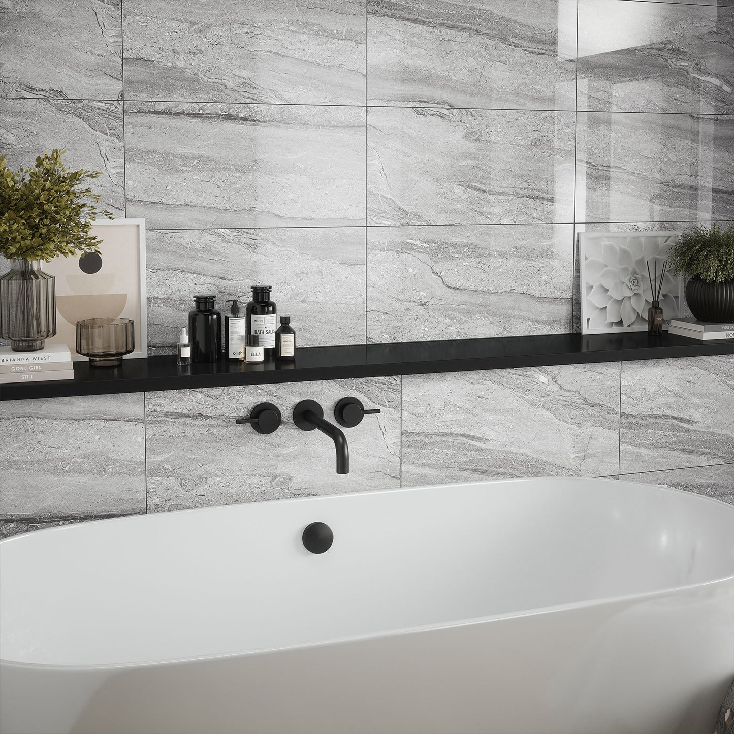 Grey Gloss - Arden Smooth Ceramic Wall Tile