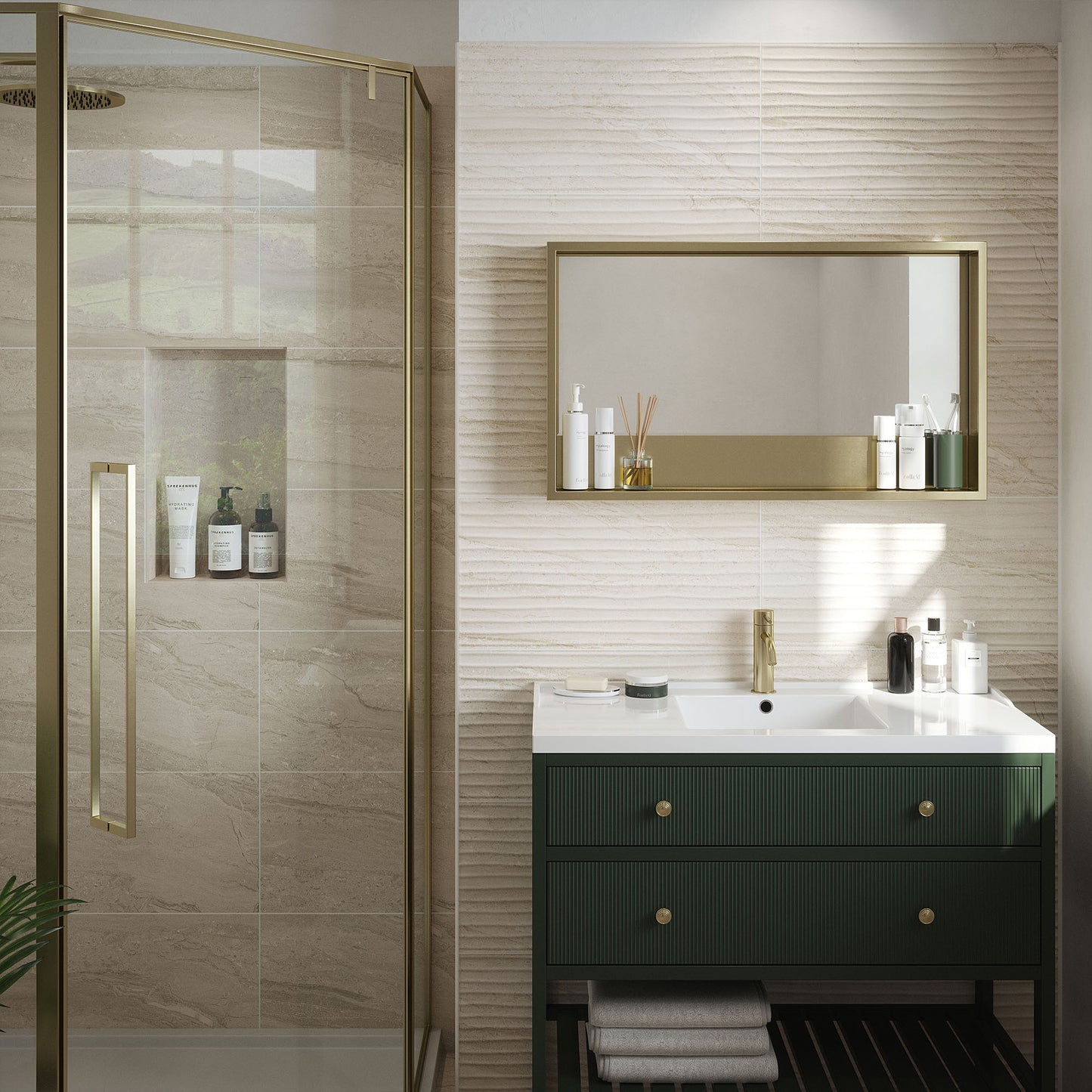 Beige Matt - Arden Textured Ceramic Wall Tile Sample