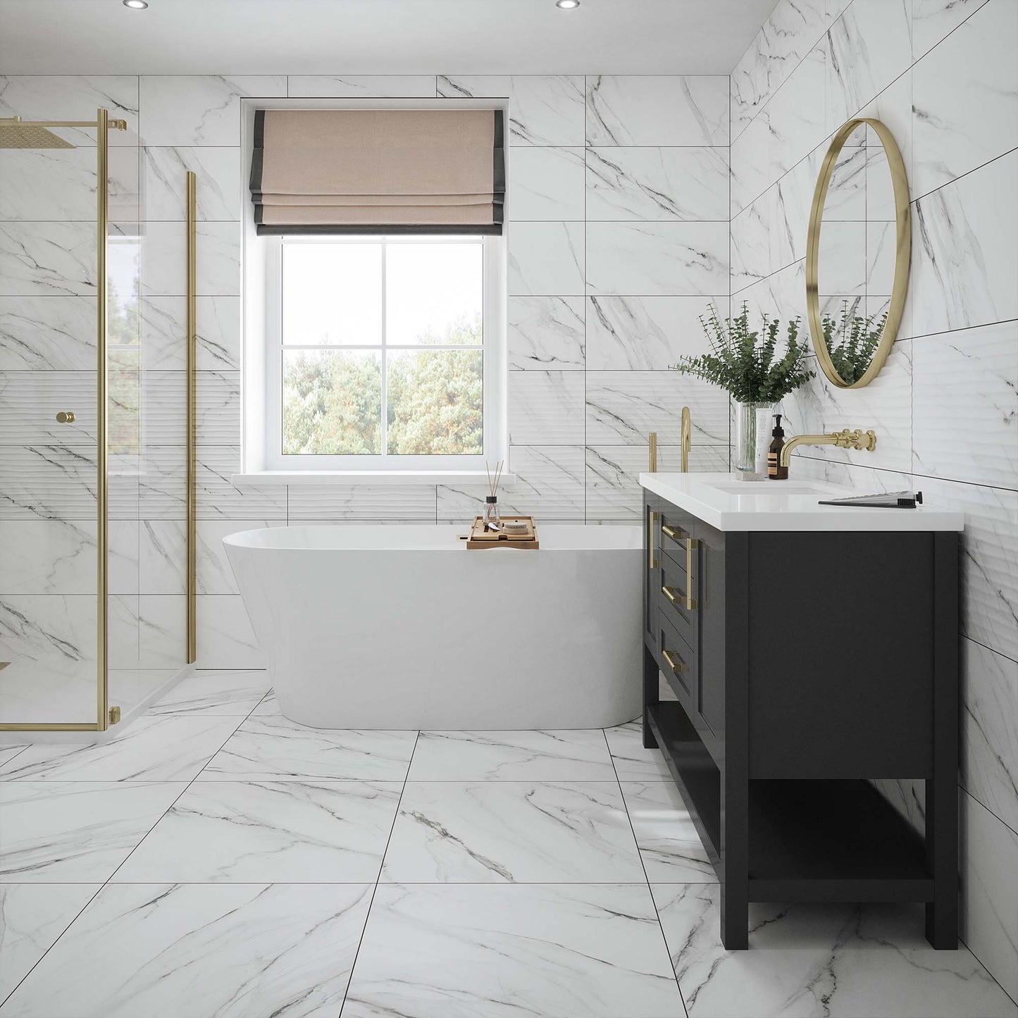 Clarence Matt - Smooth Porcelain Wall & Floor Tile Sample