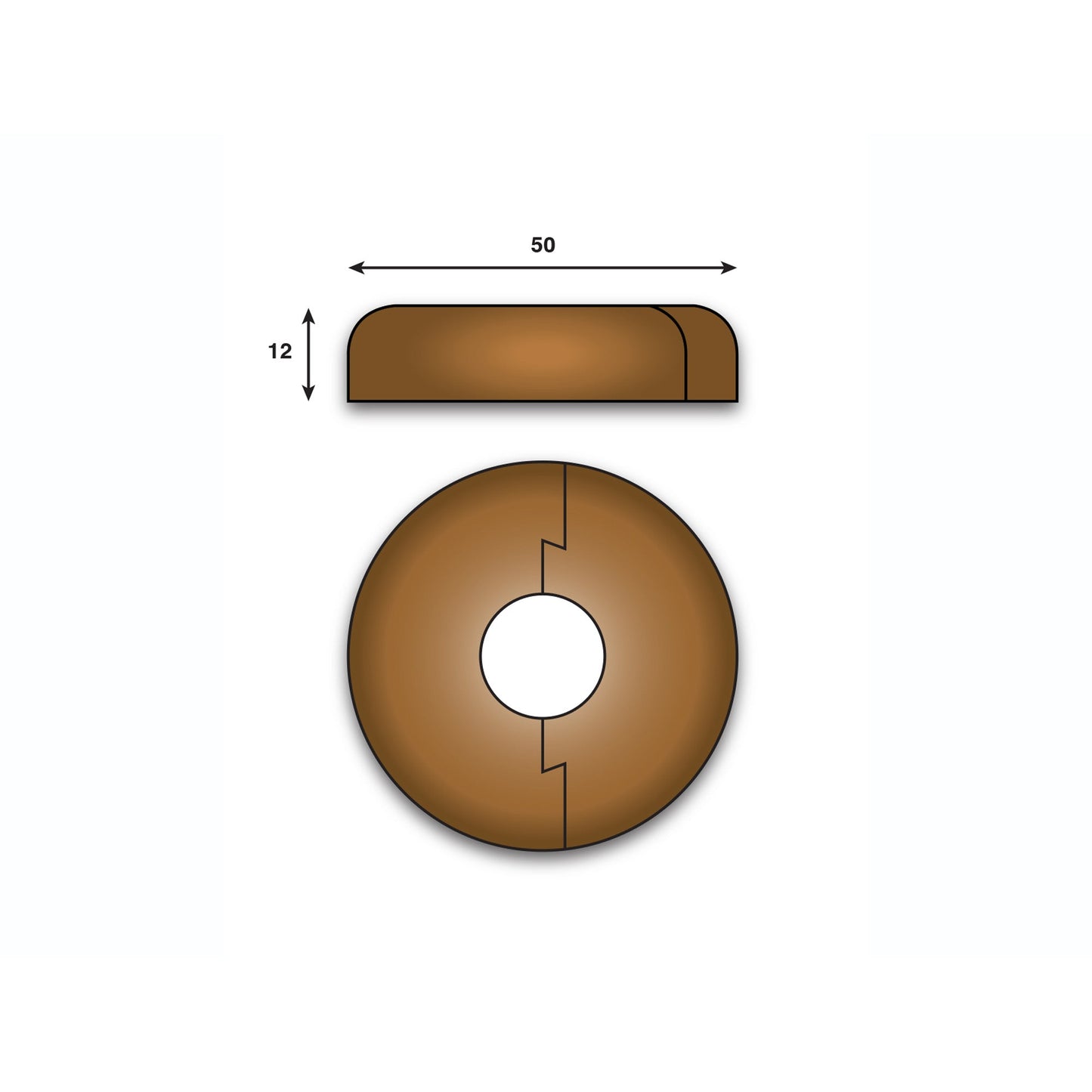 Dark Oak Radiator Pipe Rose Cover