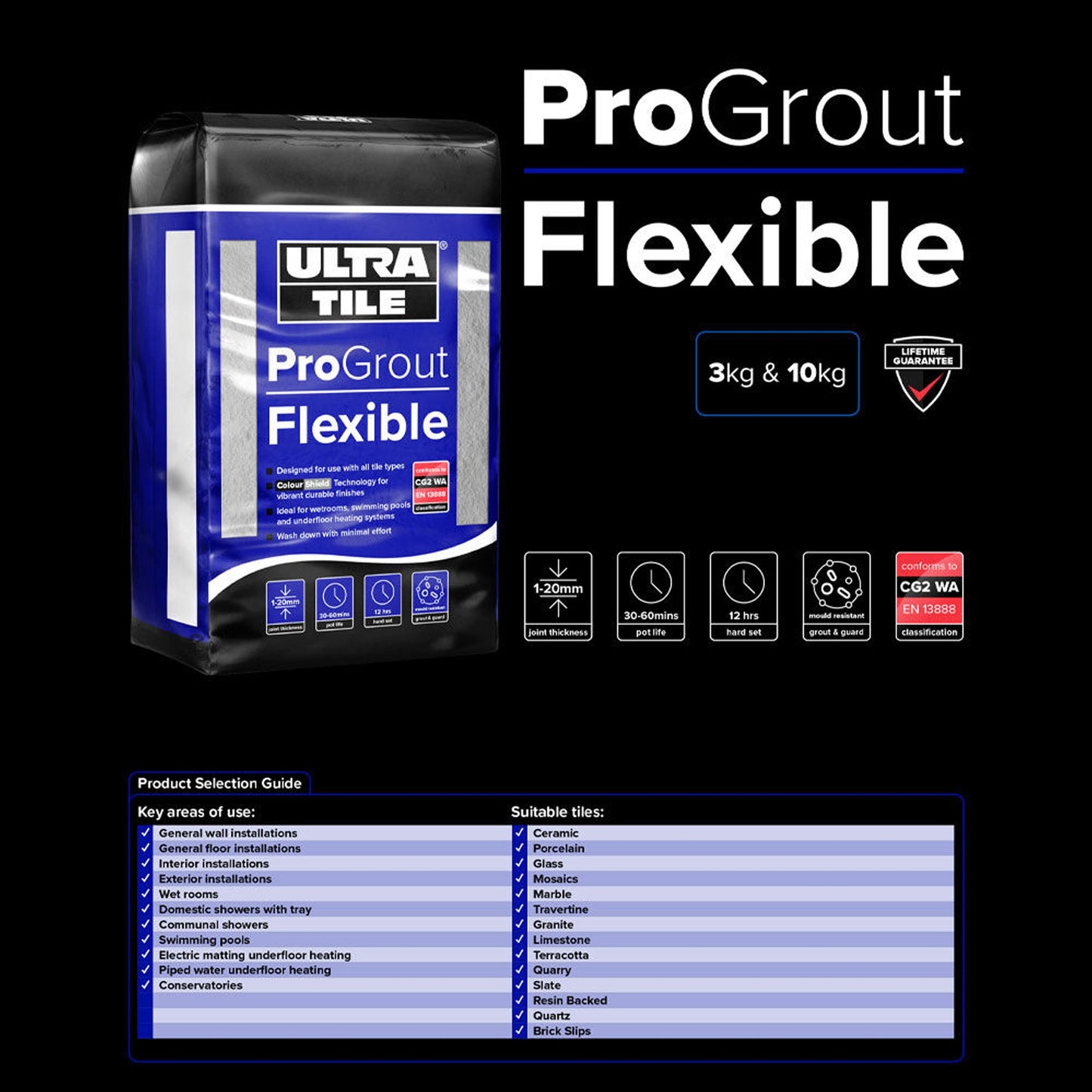 Limestone - Ultra ProGrout 3kg Flexible Wall & Flooring Grout