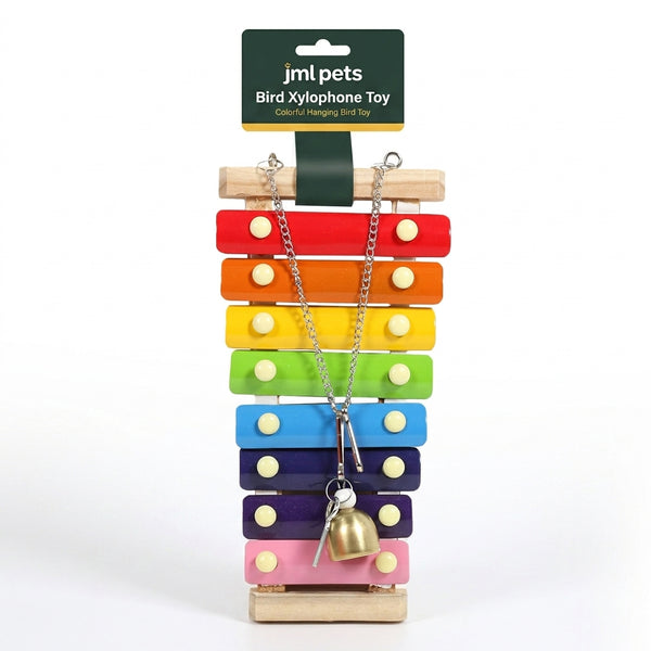 JMLPets Colourful Bird Xylophone Enrichment Toy – 33 cm
