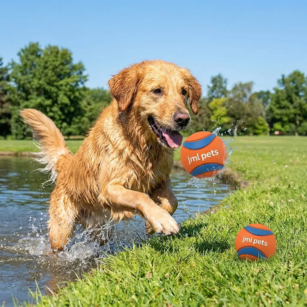 JMLPets Small High-Bounce Rubber Fetch Balls