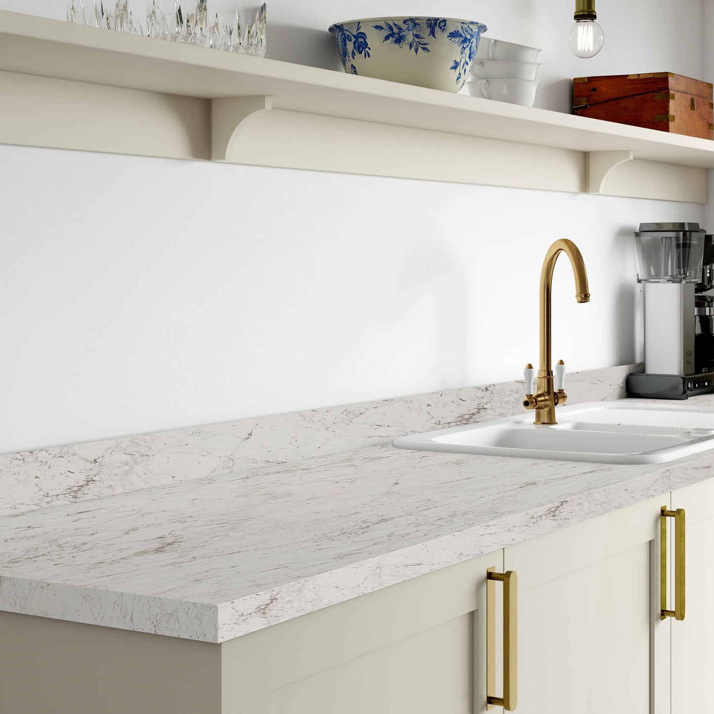 Calcutta marble - Matt Worktop Sample (WT38RD-1)