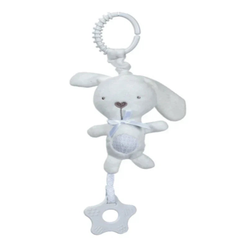 Cartoon Animal Plush Rattle Pendant – Baby Shake Bell Toy with Elephant & Rabbit Design