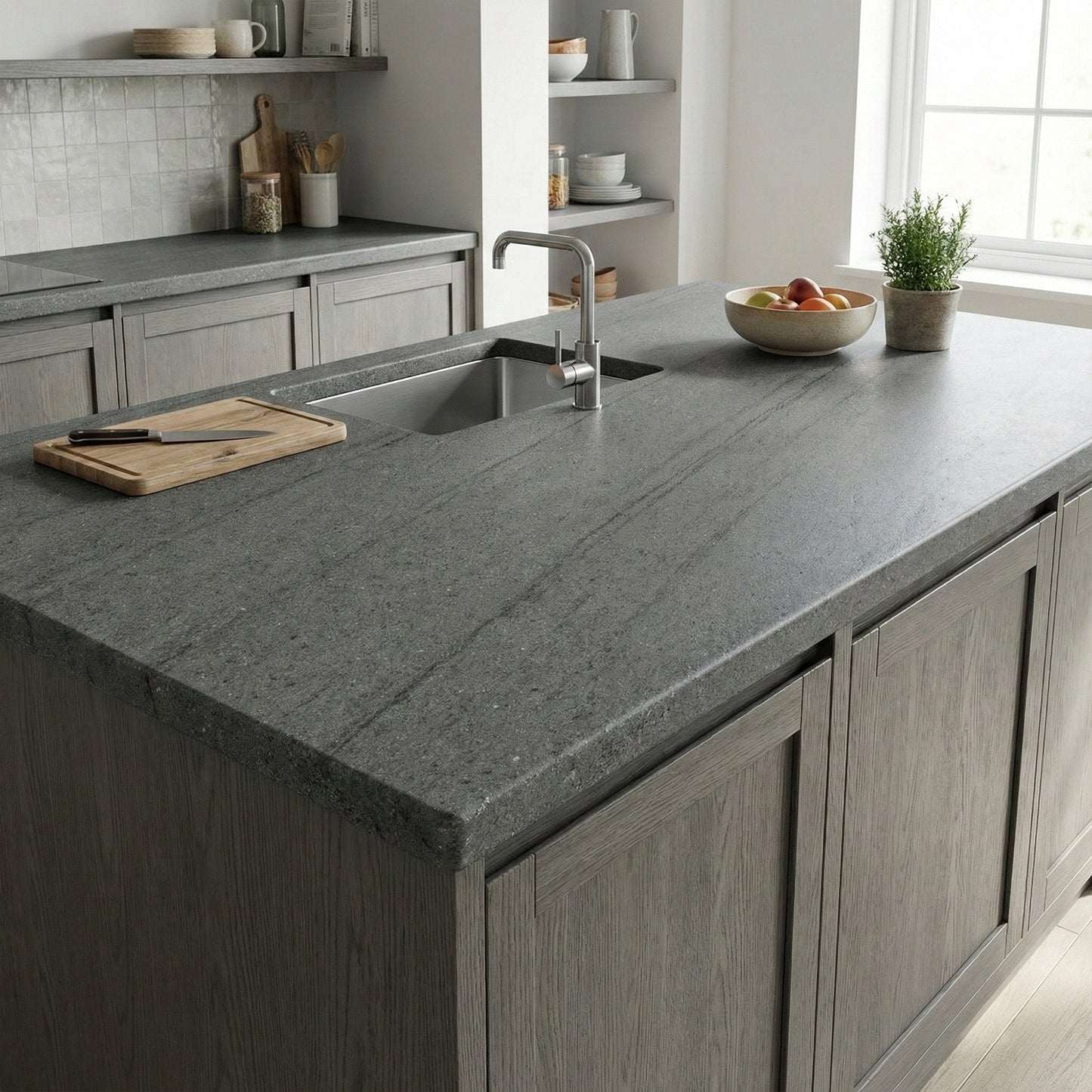 Silver granite - Matt Worktop Sample (WT38RD-5)
