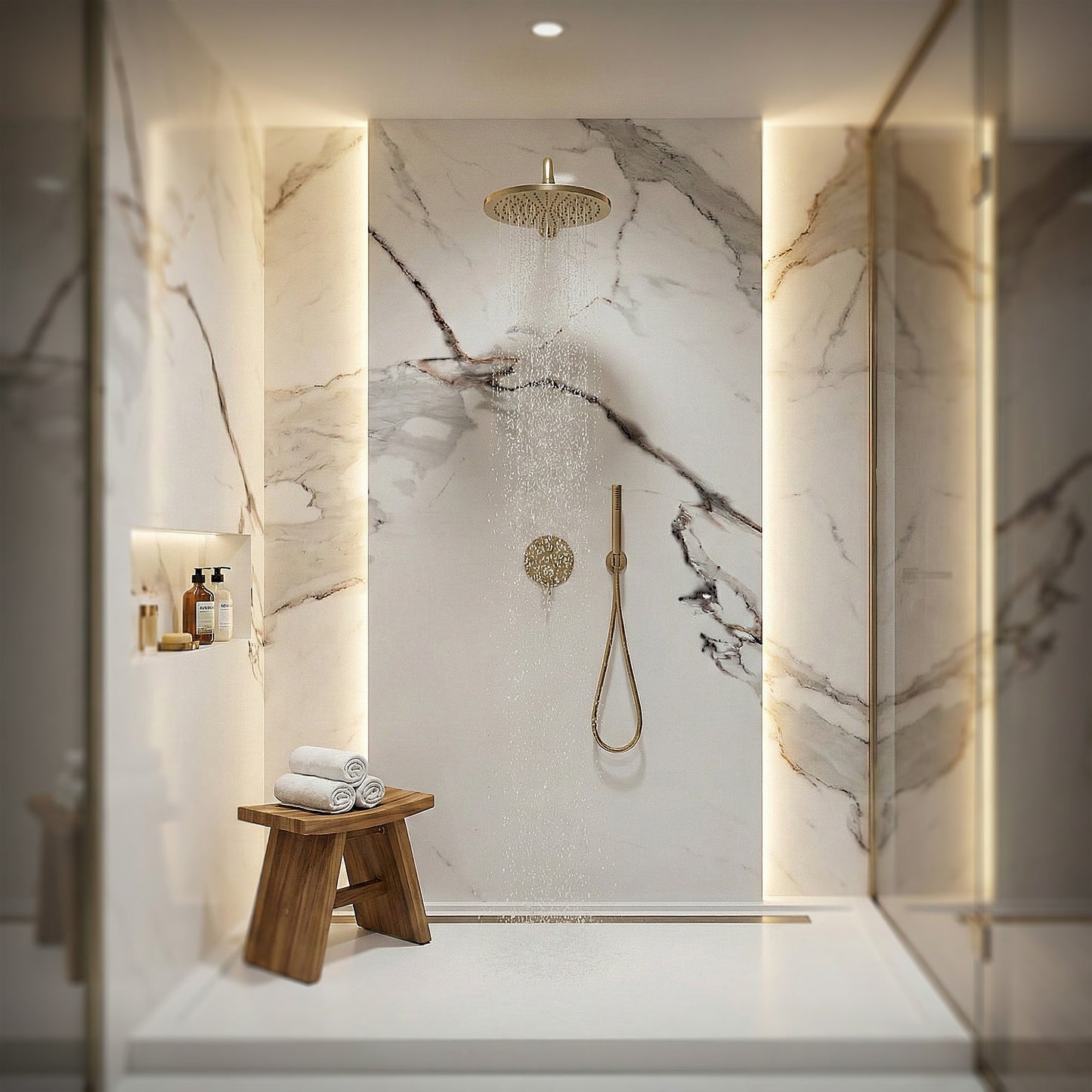 Wave marble - PVC Gloss Shower Wall Panel