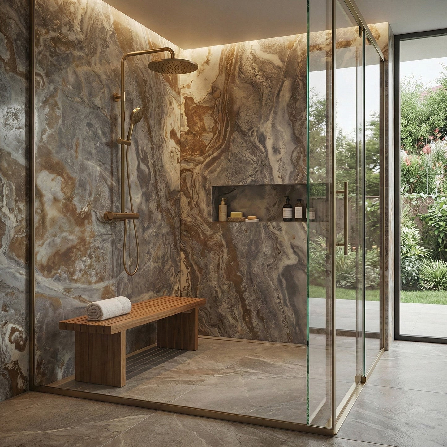River Marble - PVC Gloss Shower Wall Panel