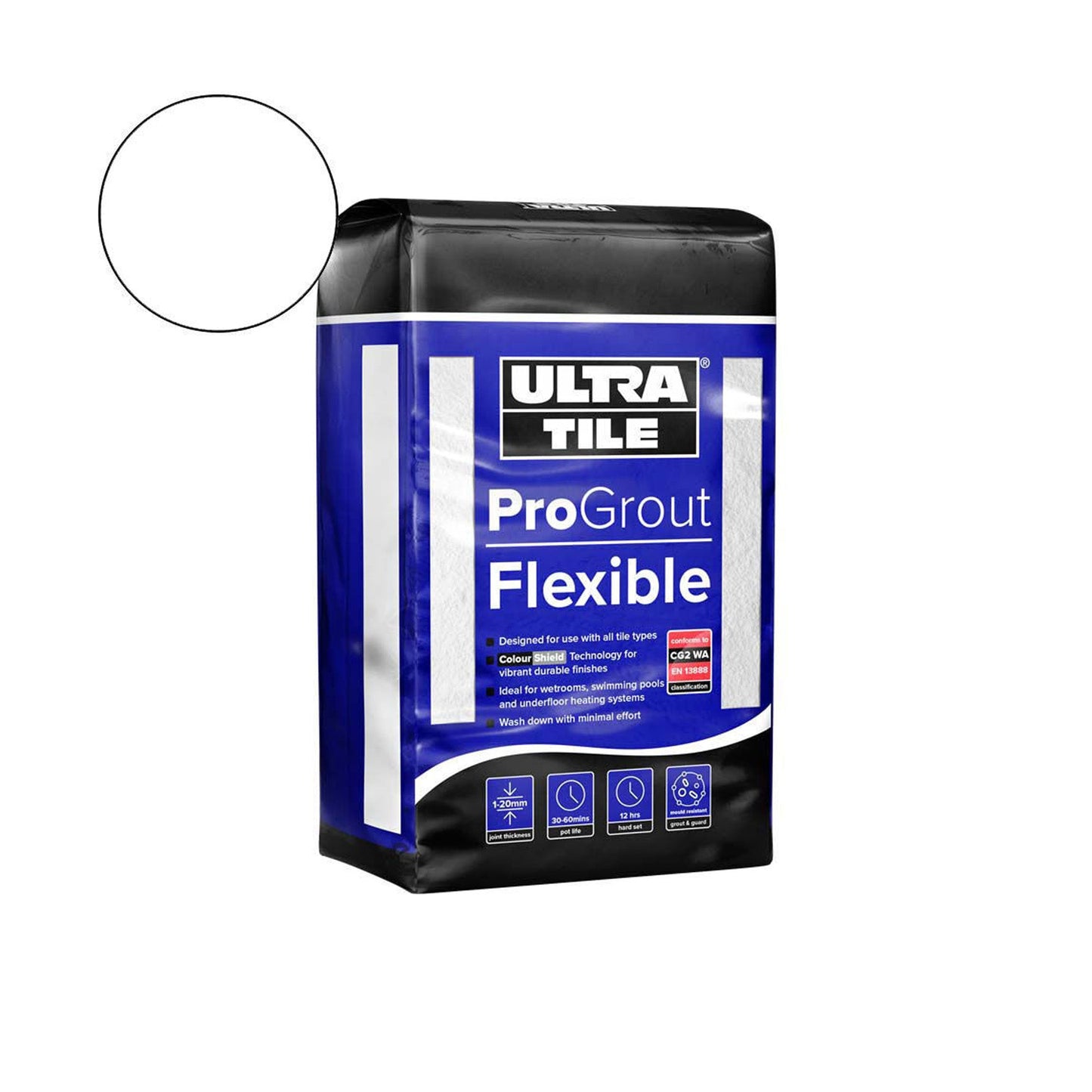 Brilliant White - Ultra ProGrout 3kg Flexible Wall &amp; Flooring Grout