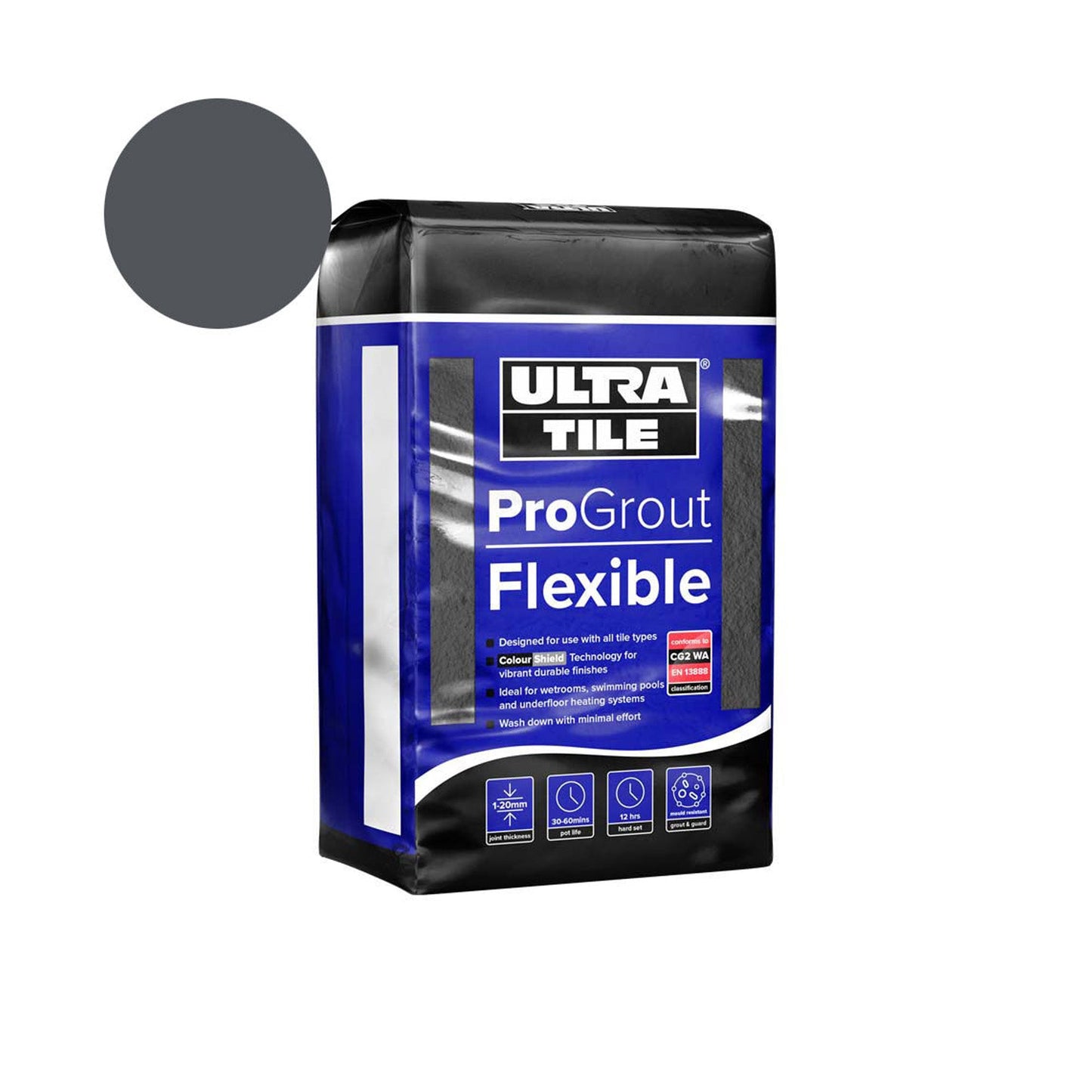Charcoal - Ultra ProGrout 3kg Flexible Wall & Flooring Grout
