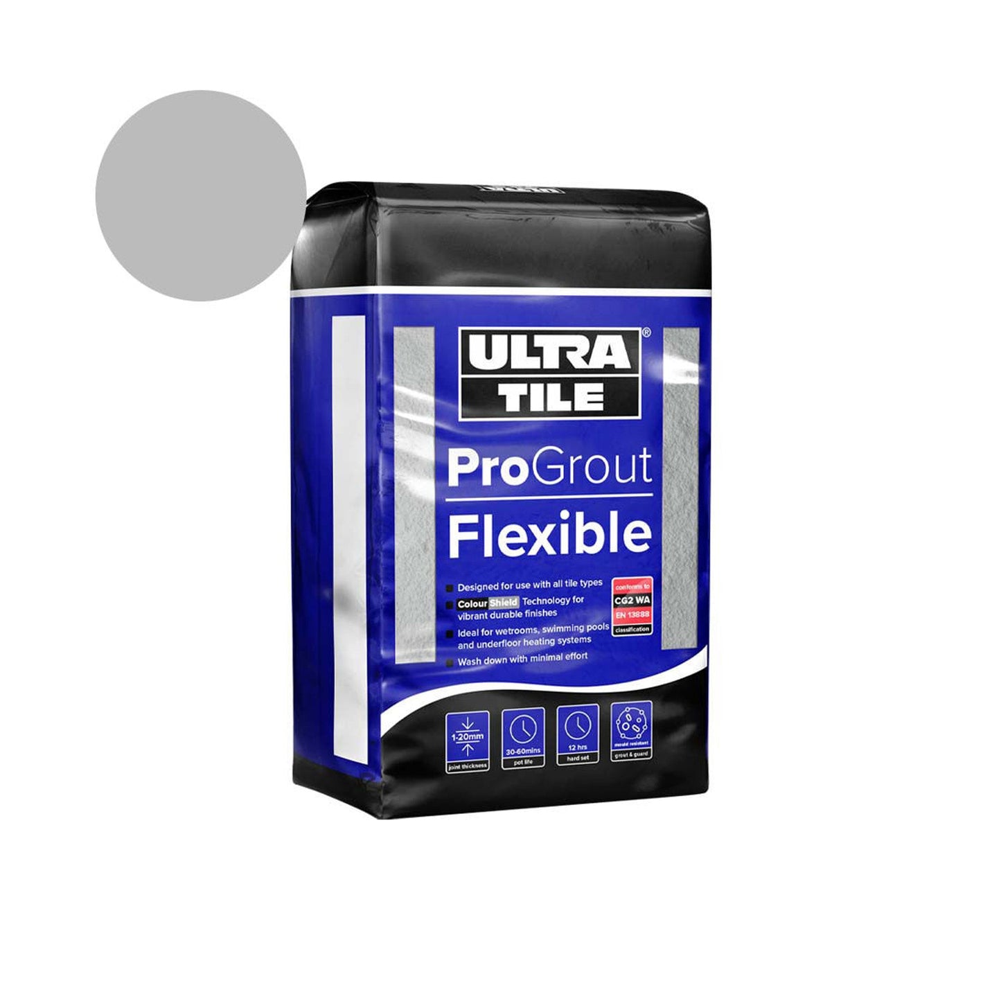 Silver Grey - Ultra ProGrout 3kg Flexible Wall &amp; Flooring Grout