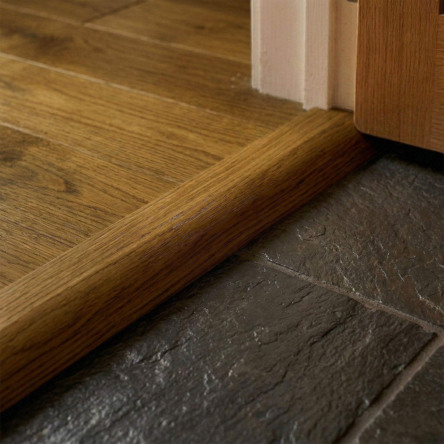 Toffee Oak Ramp Adapting Profile Door Bar 990mm