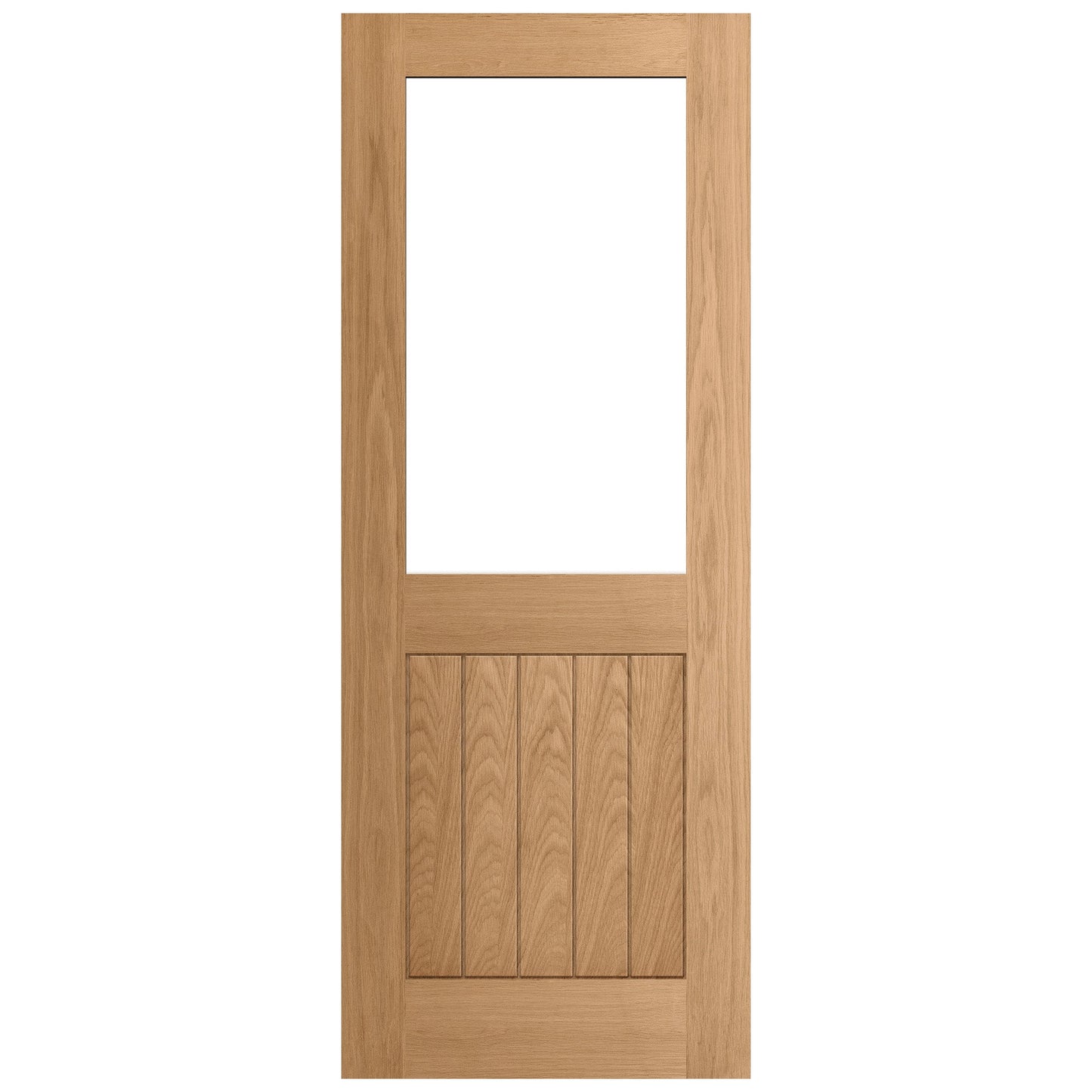 Oak Internal Unfinished Farley Half Light Clear Glass Door