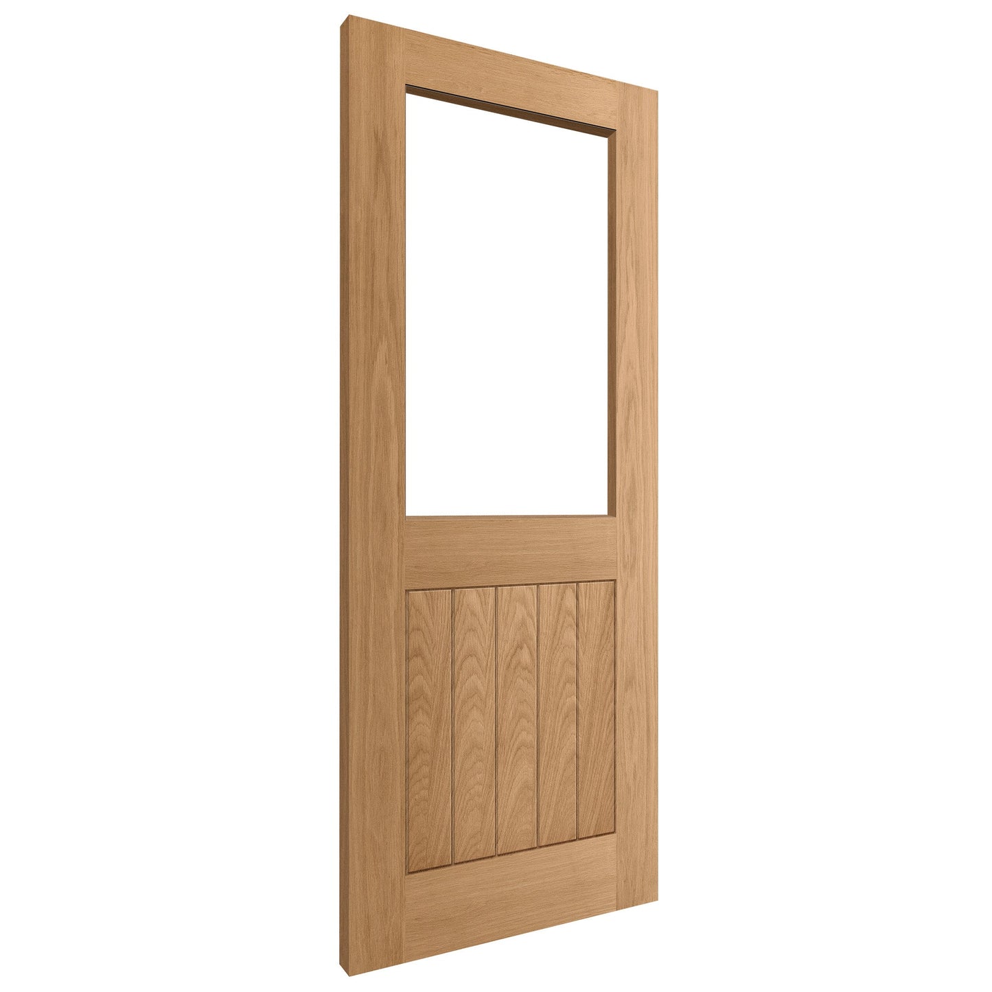 Oak Internal Unfinished Farley Half Light Clear Glass Door