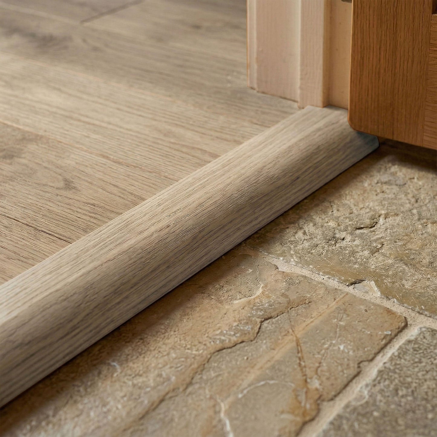 Washed Oak Ramp Adapting Profile Door Bar 990mm