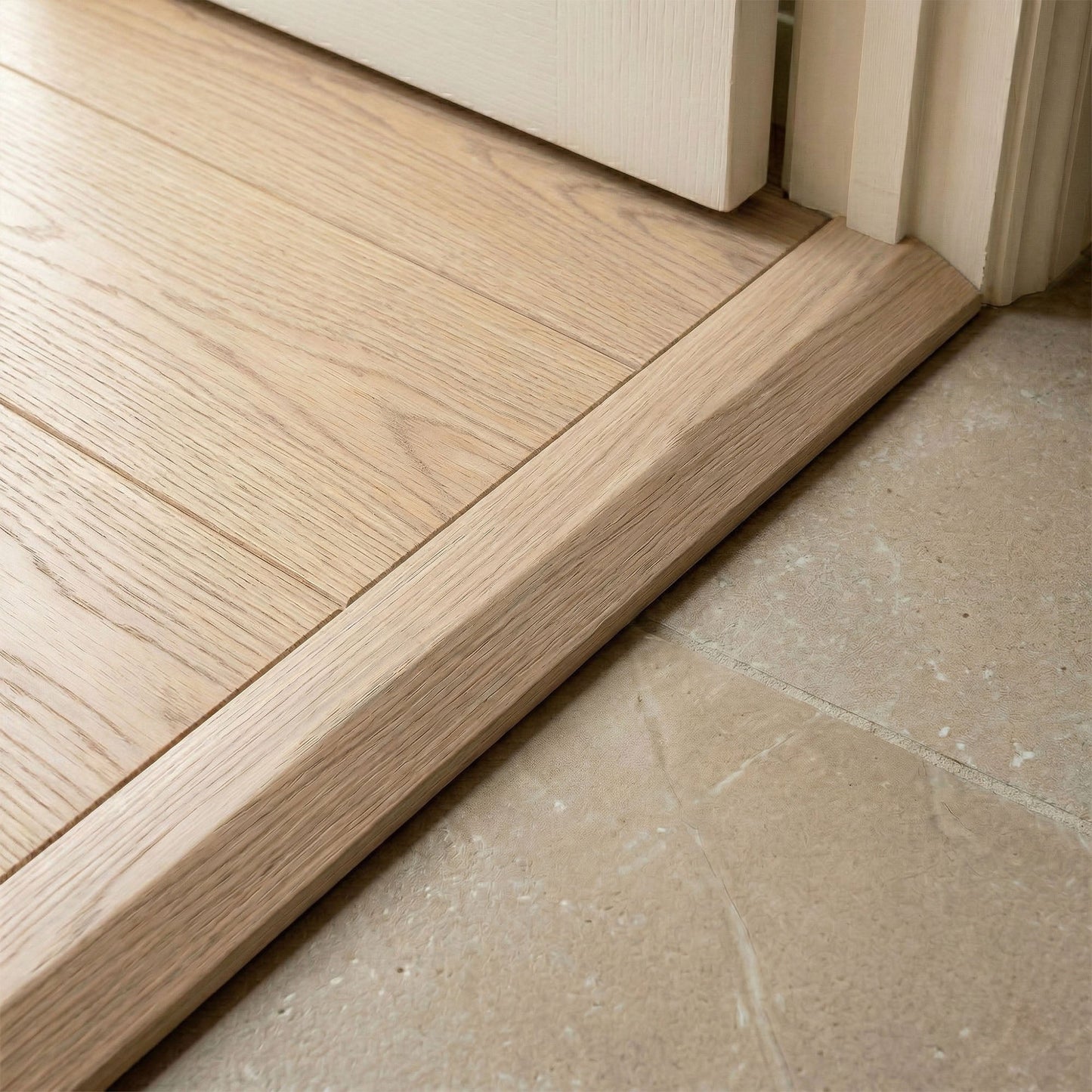 Washed Oak Semi-Ramp Adapting Profile Door Bar 990mm