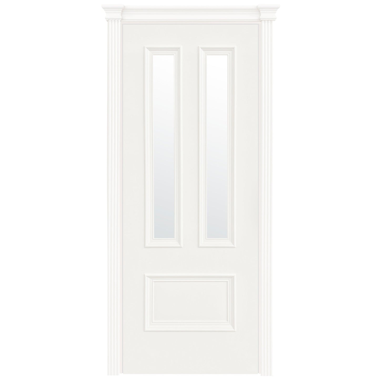 White Internal Fully Finished Clear Glass Belgravia 3 Panel Door