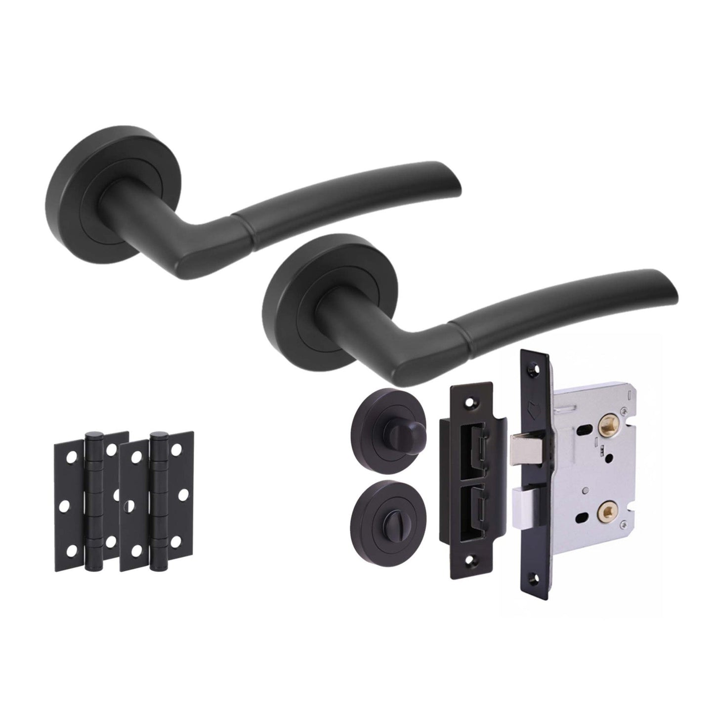 Nemo Internal Privacy Lever Door Handle Set - Matt Black
