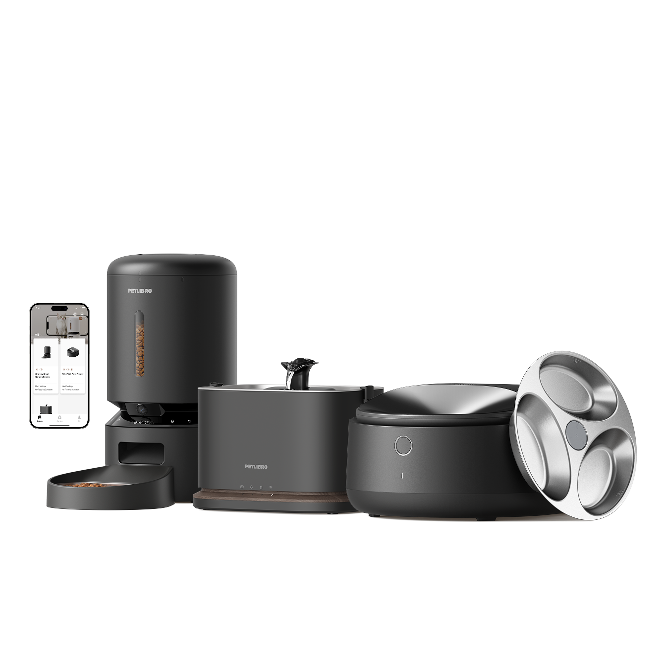 Polar Smart Wet Food Feeder & Granary Smart Camera Feeder & Dockstream 2 Smart Cordless Fountain