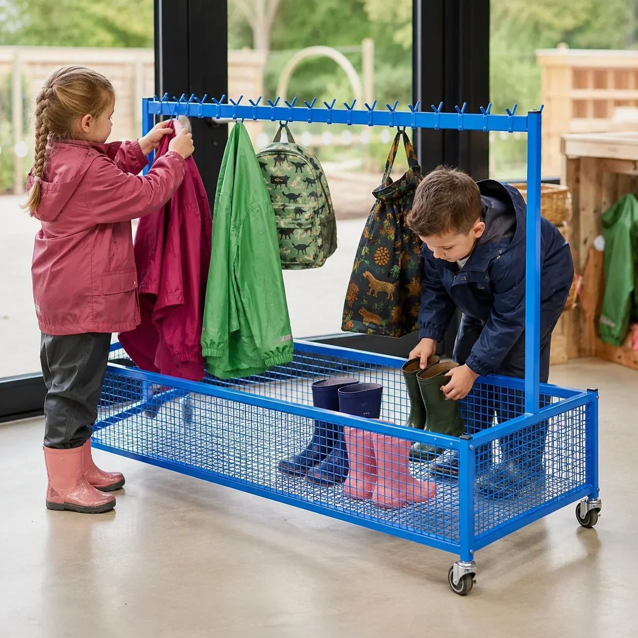 Double Sided Metal Cloakroom Trolley