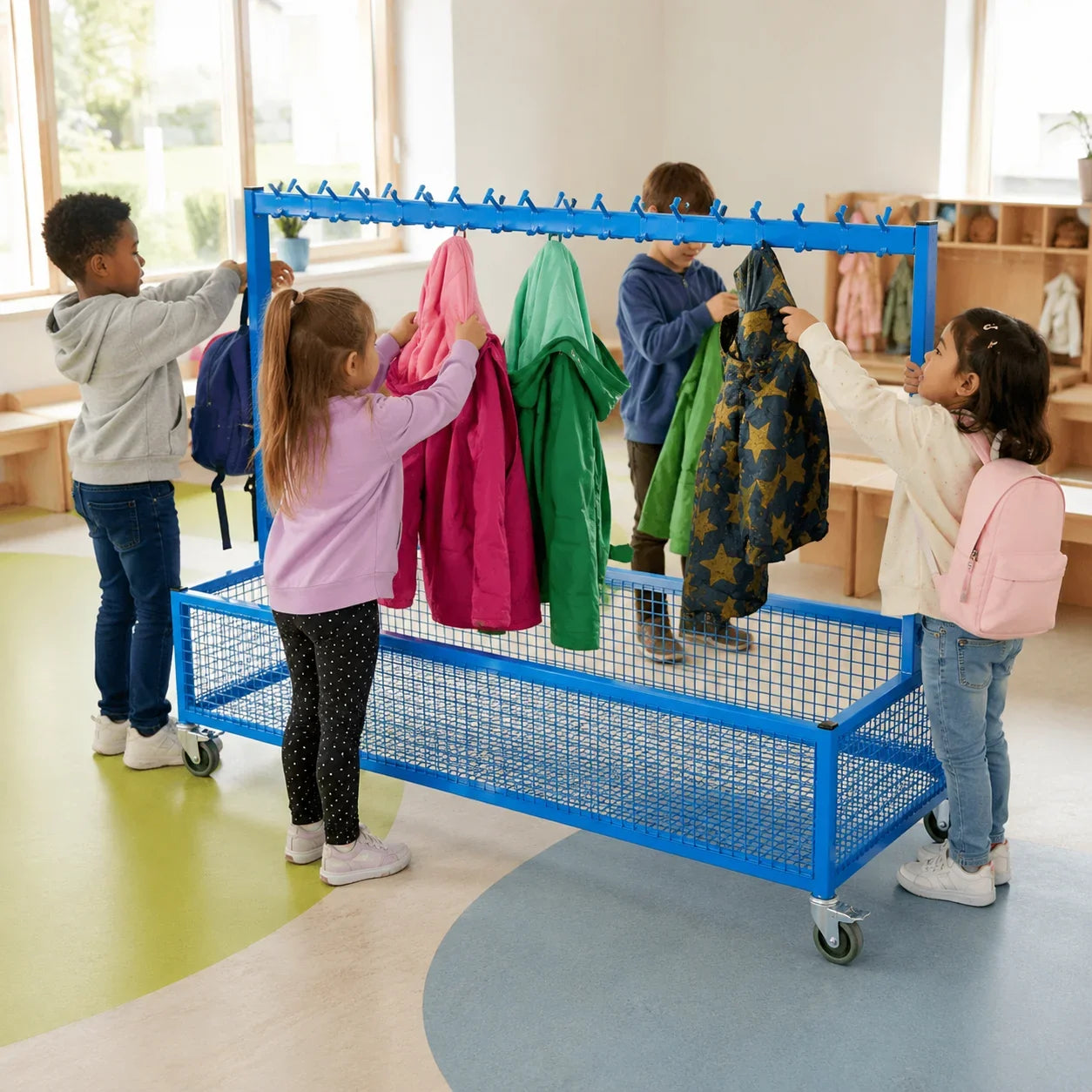 Double Sided Metal Cloakroom Trolley