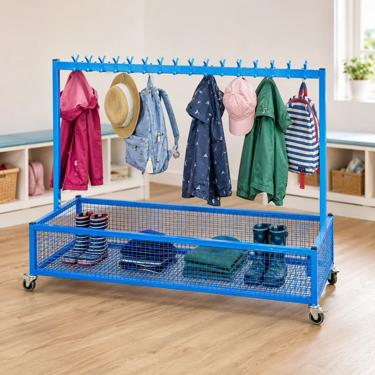 Double Sided Metal Cloakroom Trolley