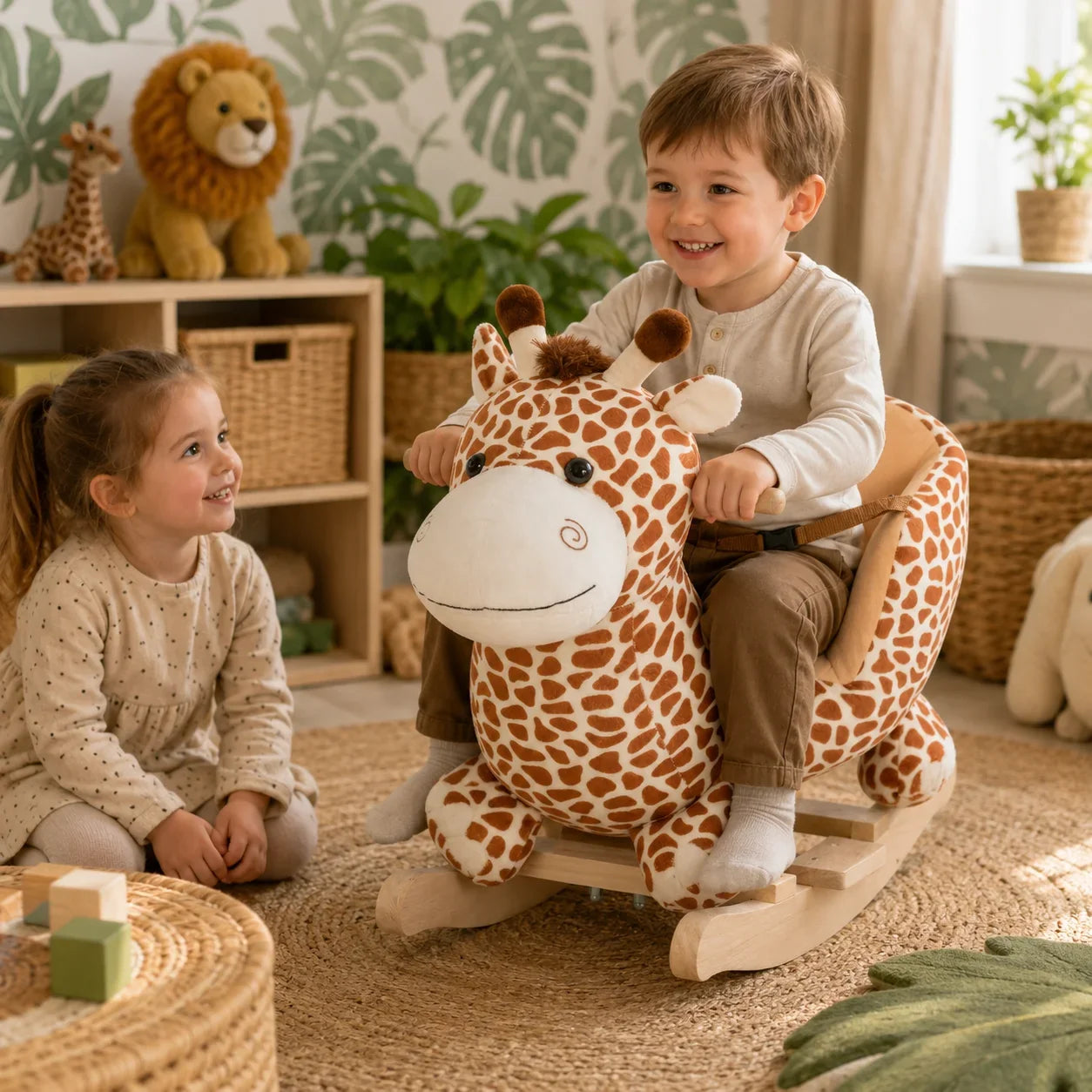 Giraffe Plush Rocking Horse