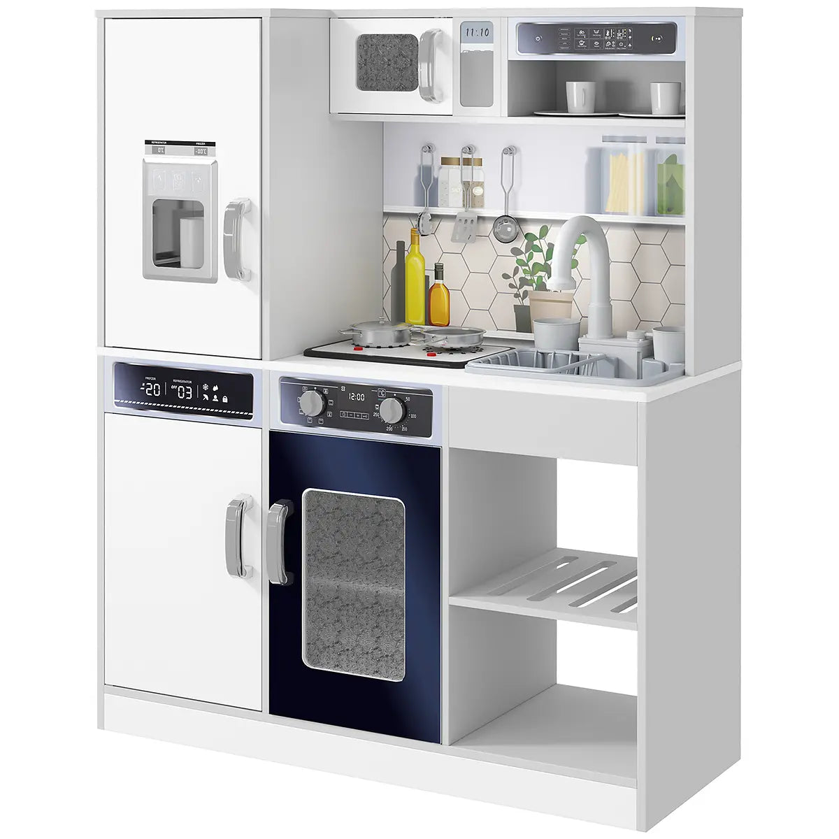 Kids' Play Kitchen with Running Water, Lights and Sounds