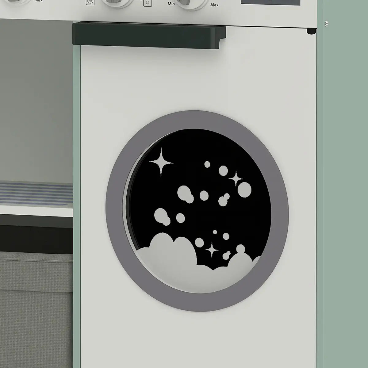 Kids Pretend Play Kitchen with Laundry Centre and Accessories
