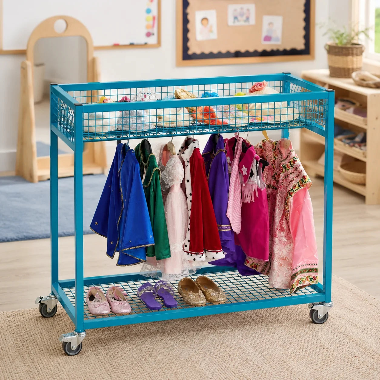 Role Play Dressing Up Metal Storage Trolley Blue