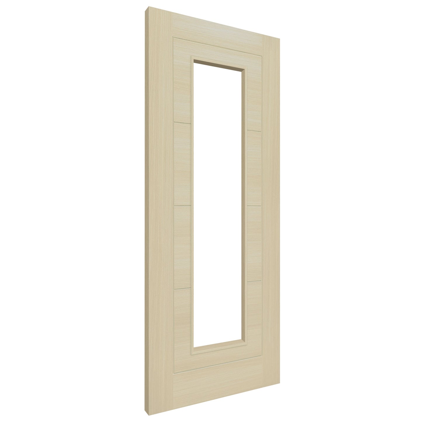 B-Grade Blonde Oak Internal Fully Finished Endure Laminate Ladder Clear Glass Door
