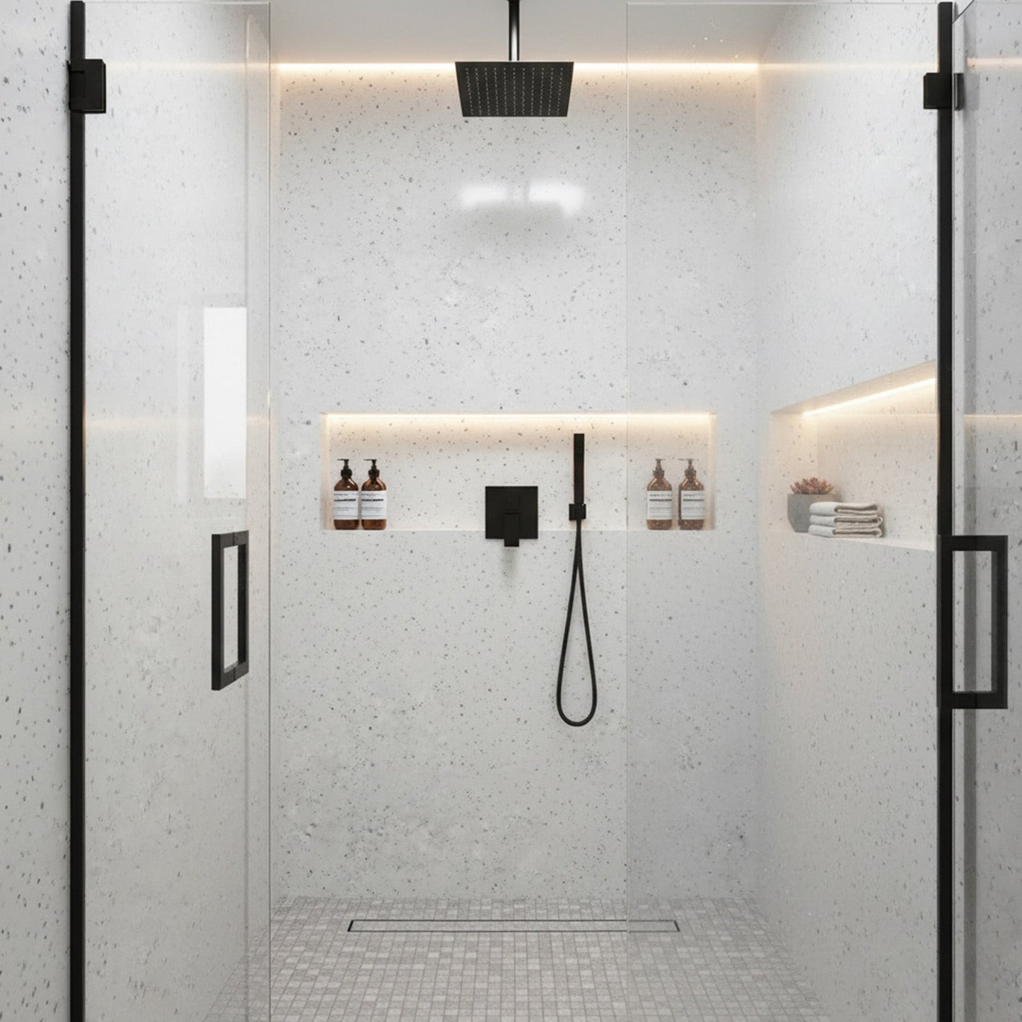 White Sparkling - 2420 x 1200mm Waterproof Tongue and Groove Wall Panelling (EL-QUARB-1200-TG)
