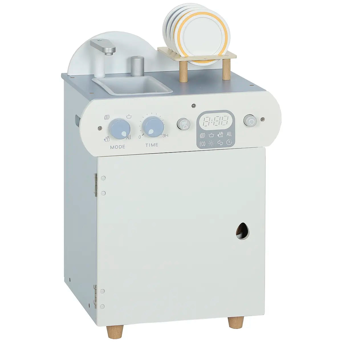 Wooden Dishwasher and Sink Pretend Play Set